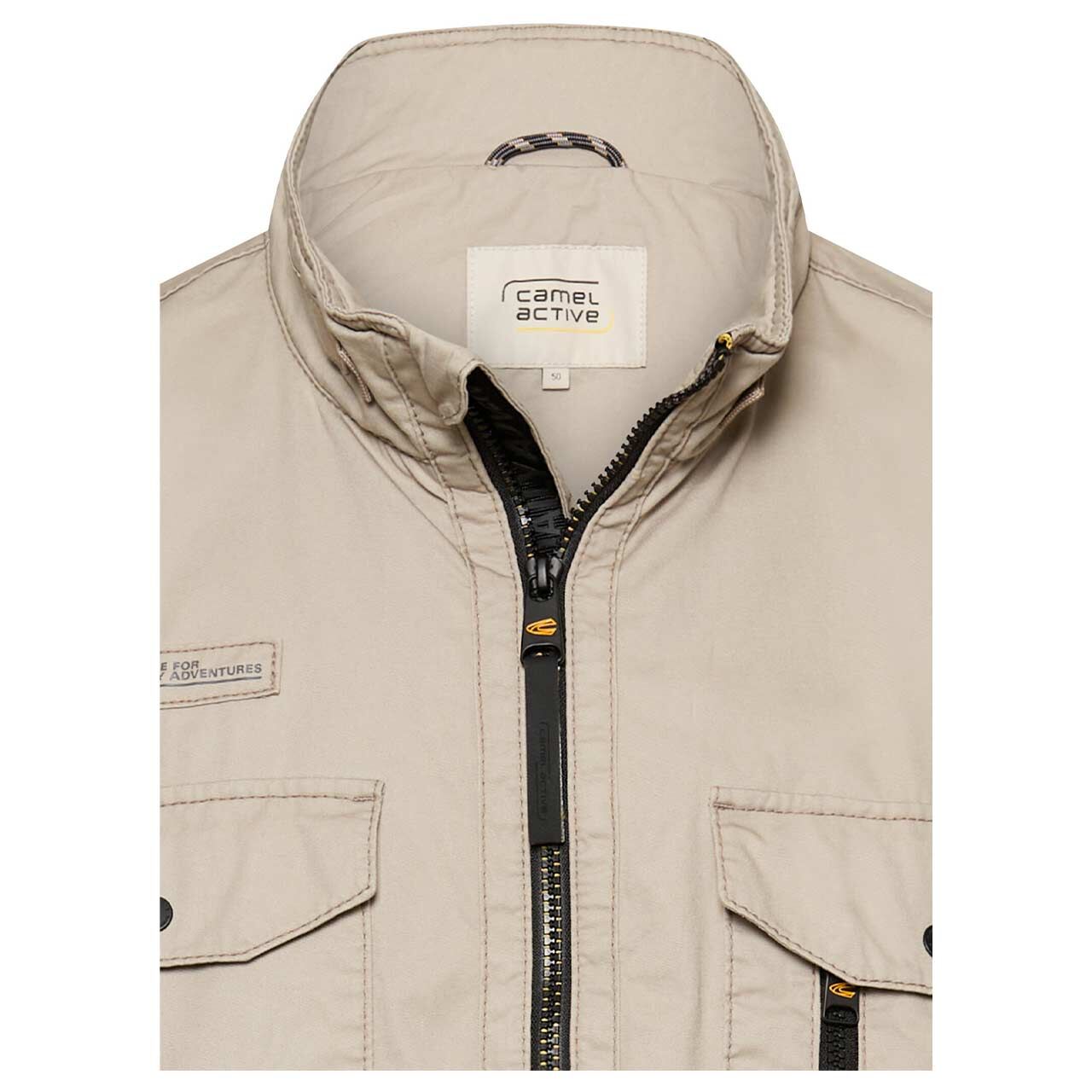 Herren Jacke Blouson von Camel active in Beige, detaillierte Vorderansicht