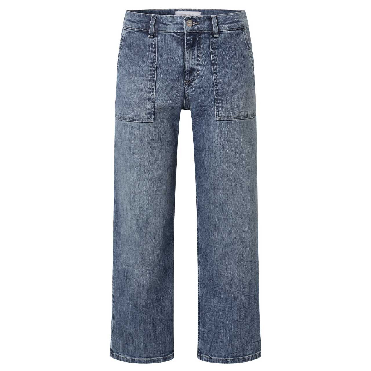 Stretch Damen 3/4 Jeans Linn Urban von Angels in Hellblau verwaschen, Vorderansicht