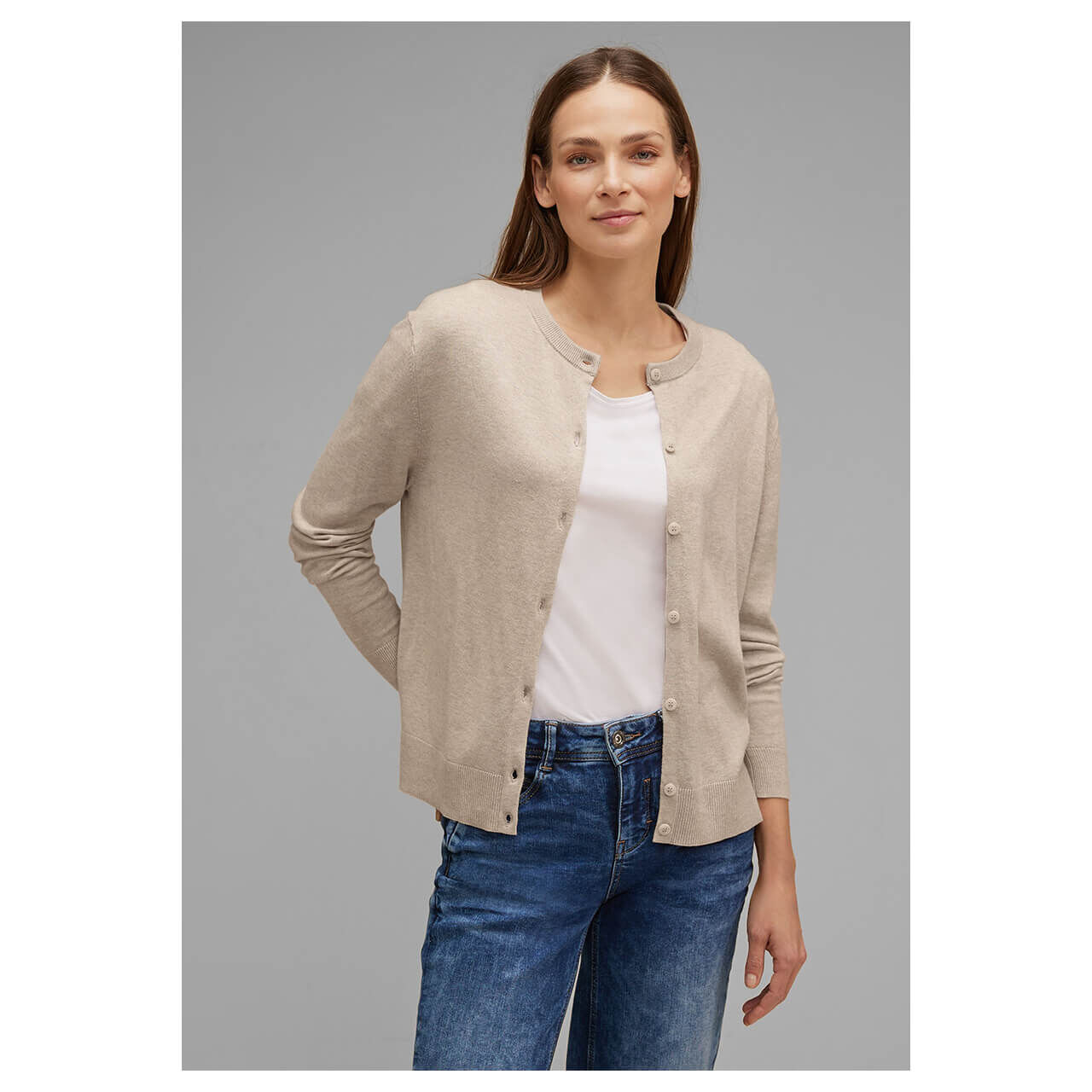 Cardigan Damen Wolljacke Beige Arket Strickjacke Strickjacke Beige