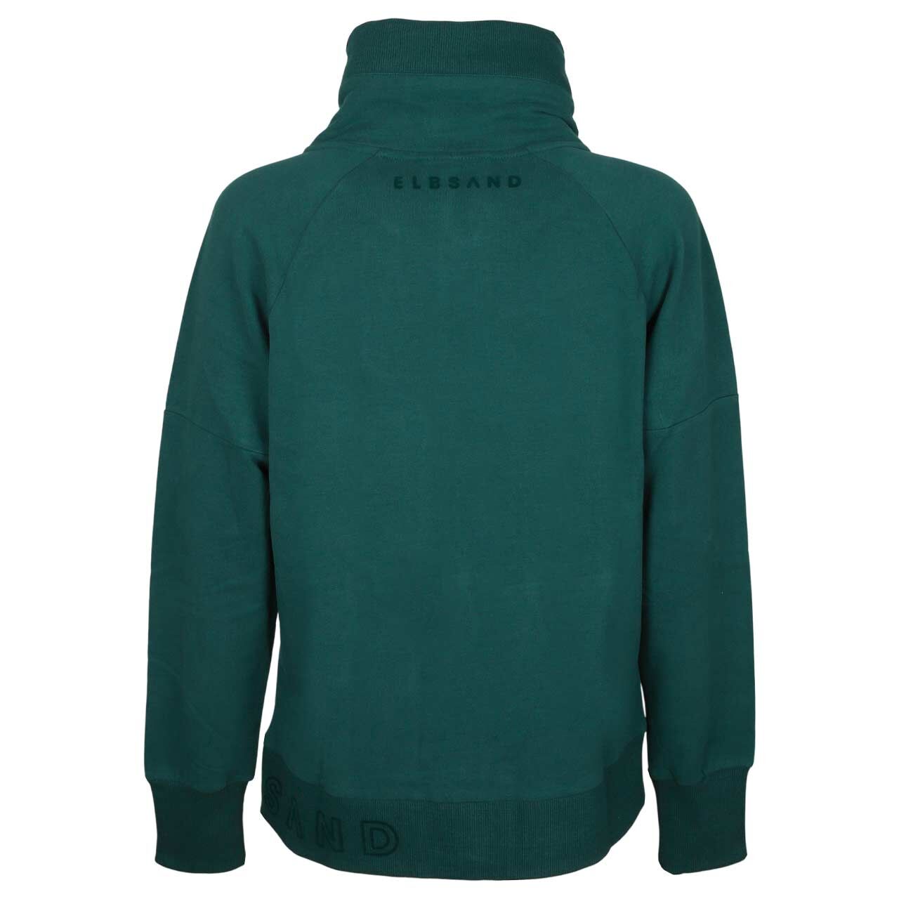 Damen Sweatjacke Aina von Elbsand in Petrol, Rückansicht