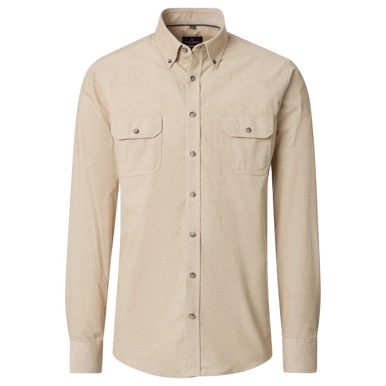 Casa Moda Herren Cord Langarm Hemd light beige