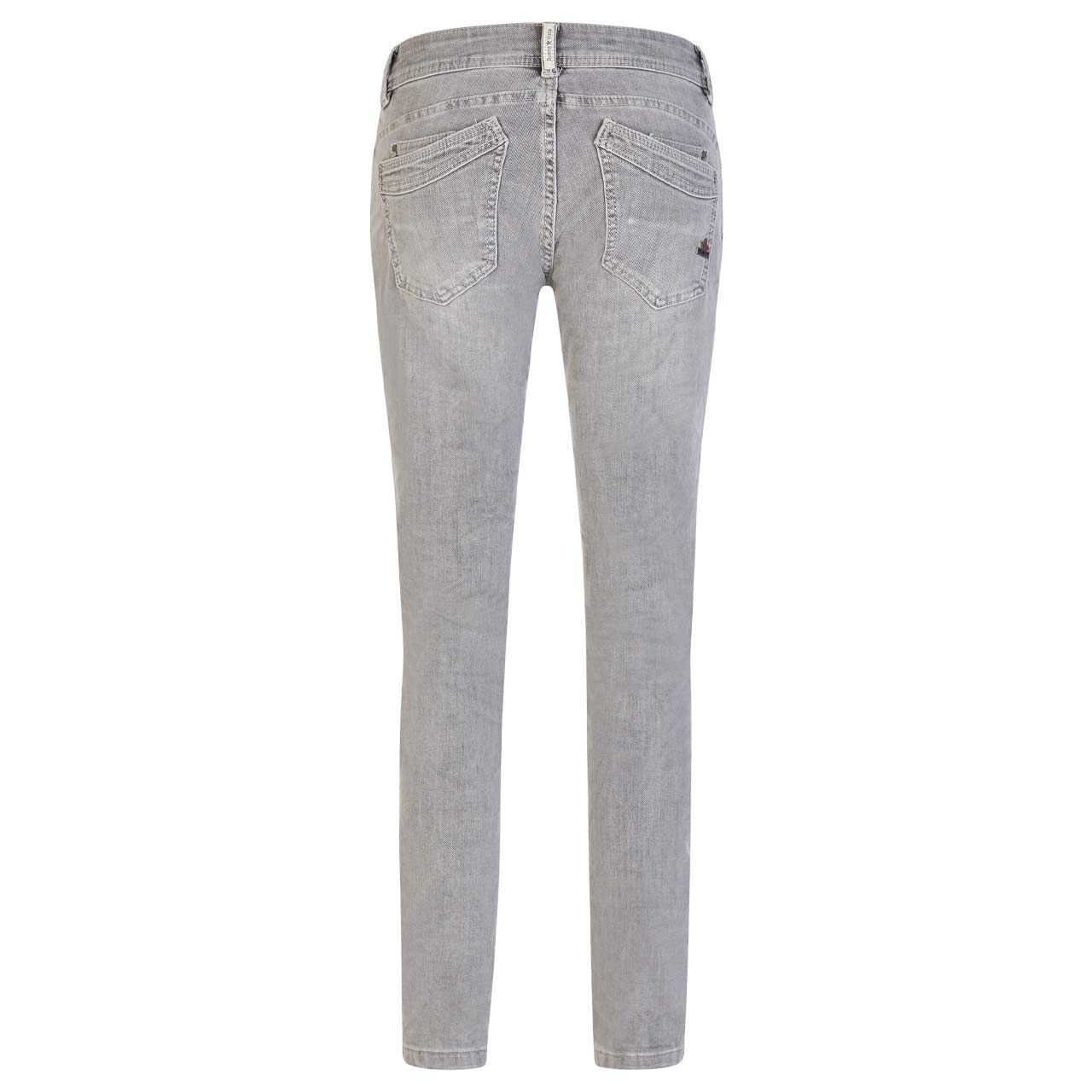 Damen Ankle Jeans Malibu Cropped Stretch Denim in Grau angewaschen, Rückansicht