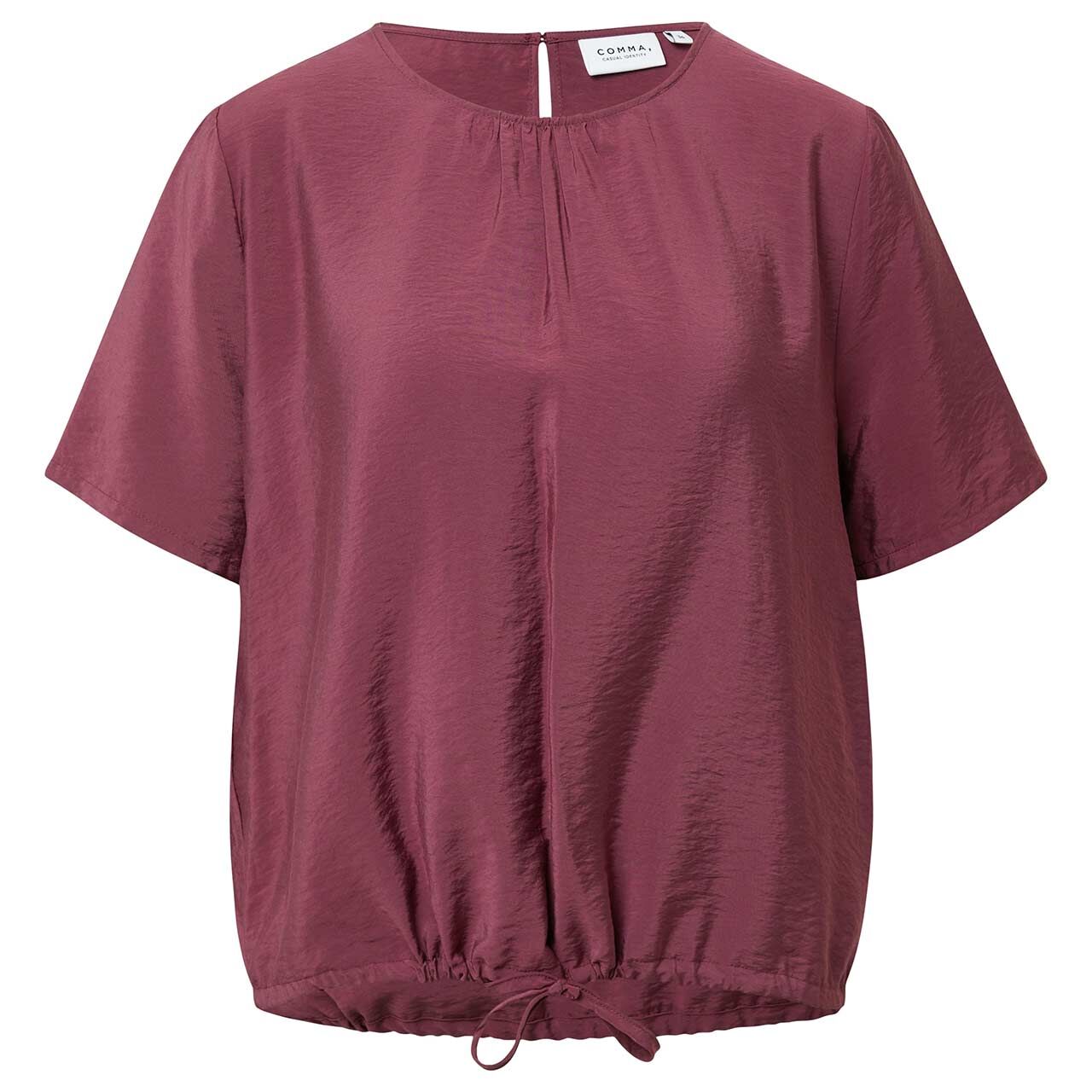 Comma Damen Kurzarm Bluse bordeaux