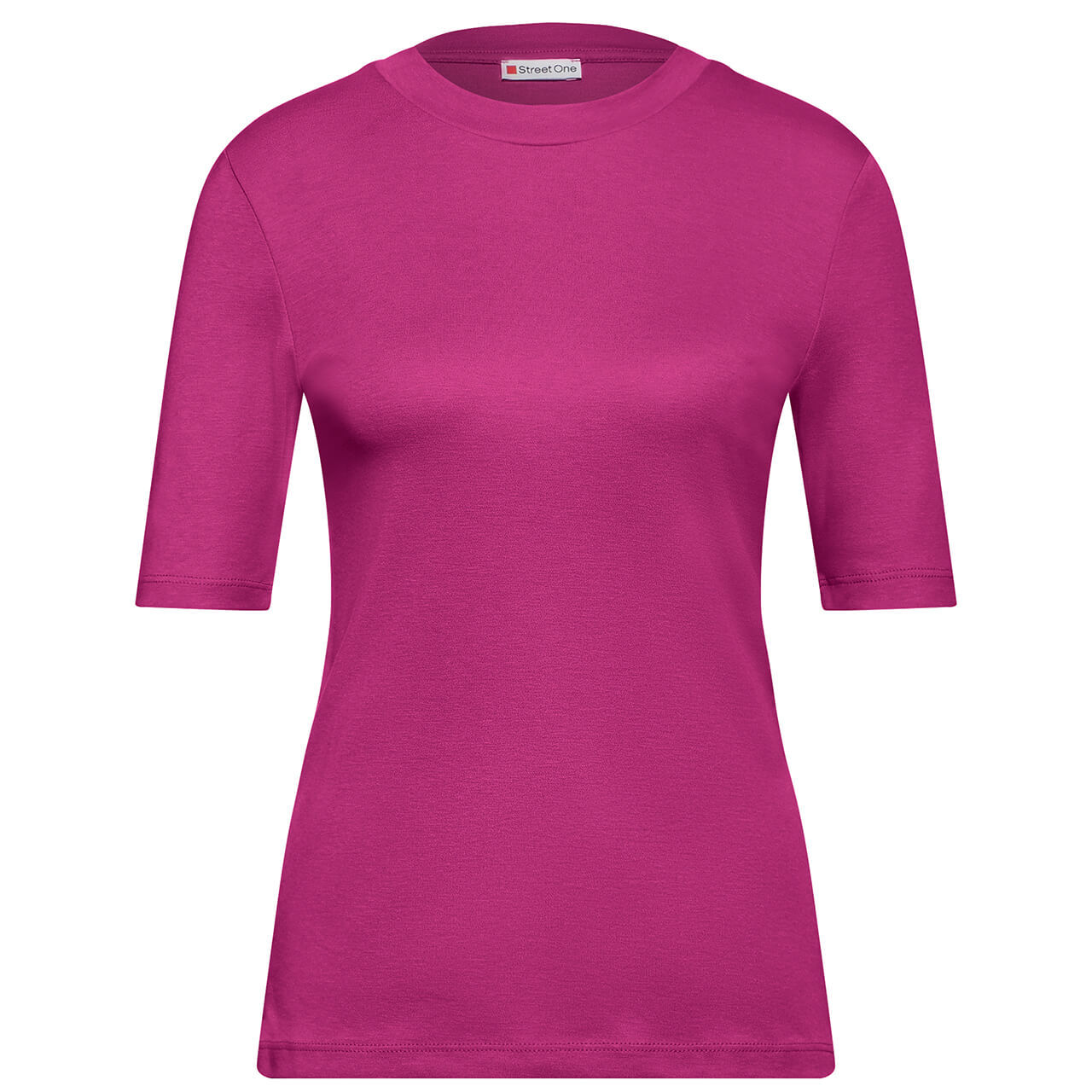 Street One Damen T-Shirt Basic Turtle Neck royal fuchsia