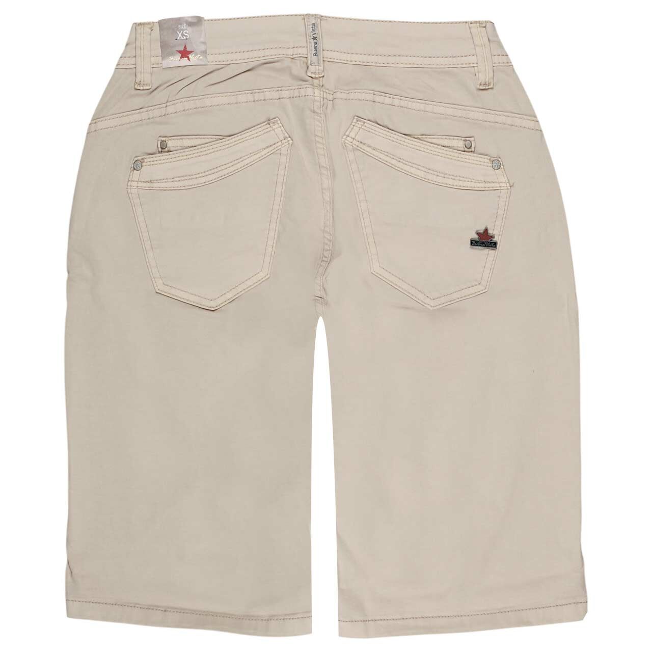 Damen Baumwollhose Malibu-Short Stretch Twill von Buena Vista in Hellbeige, detaillierte Rückansicht