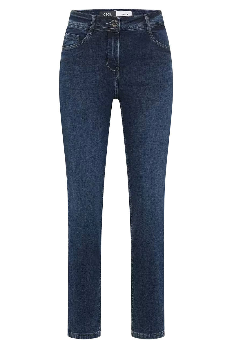 Vorderansicht der Cecil Vicky Damenjeans in Blau