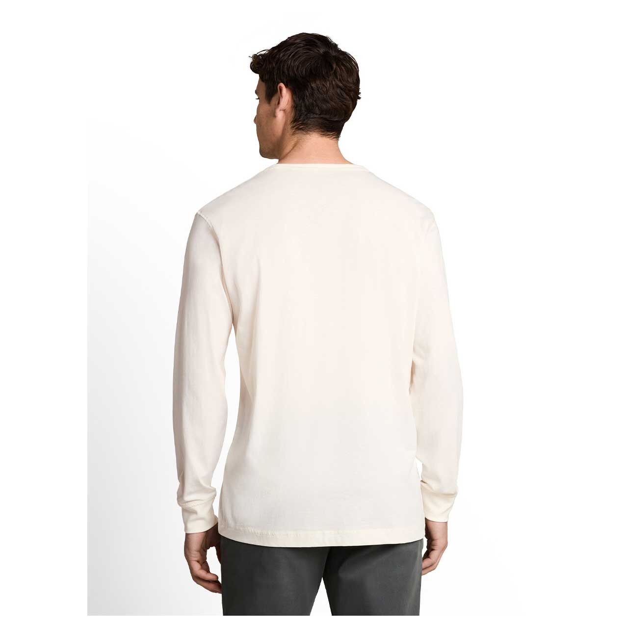 Herren Langarm Shirt von Tom Tailor in Cremeweiß, Rückansicht am Model