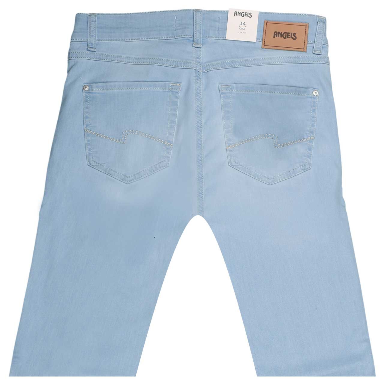 Stretch Damenjeans Cici von Angels in Hellblau angewaschen, detaillierte Rückansicht