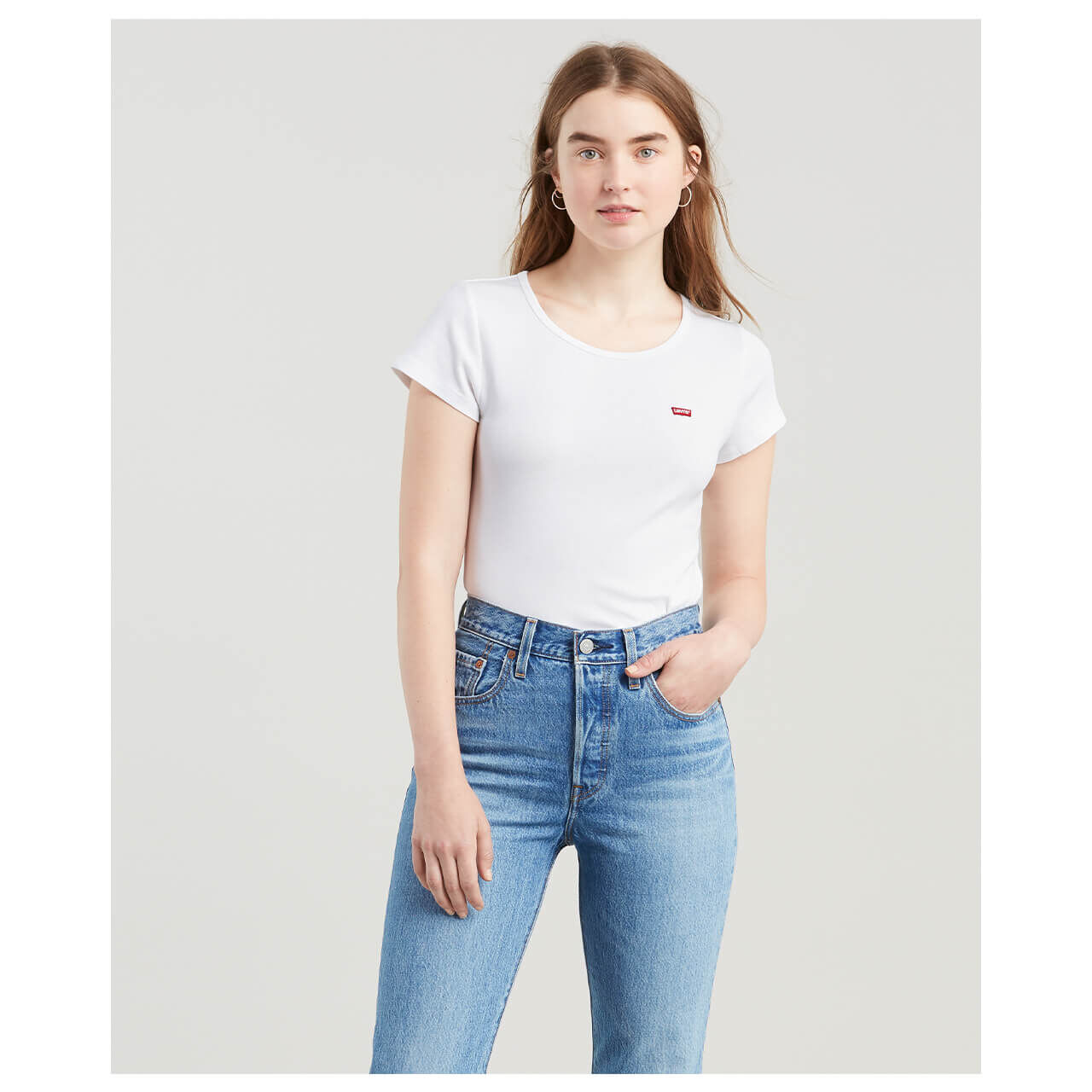 Levis T-Shirts im Doppelpack für Damen in Weiß/Grau, FarbNr.: 0011