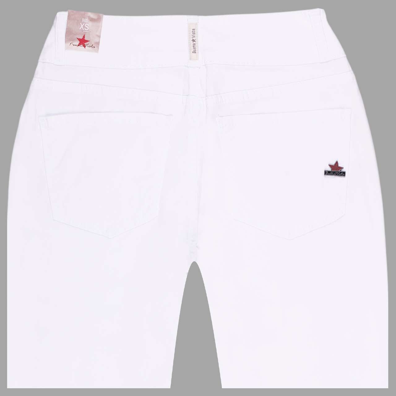 Stretch Twill Baumwollhose Tummyless von Buena Vista in Weiß, Rückansicht