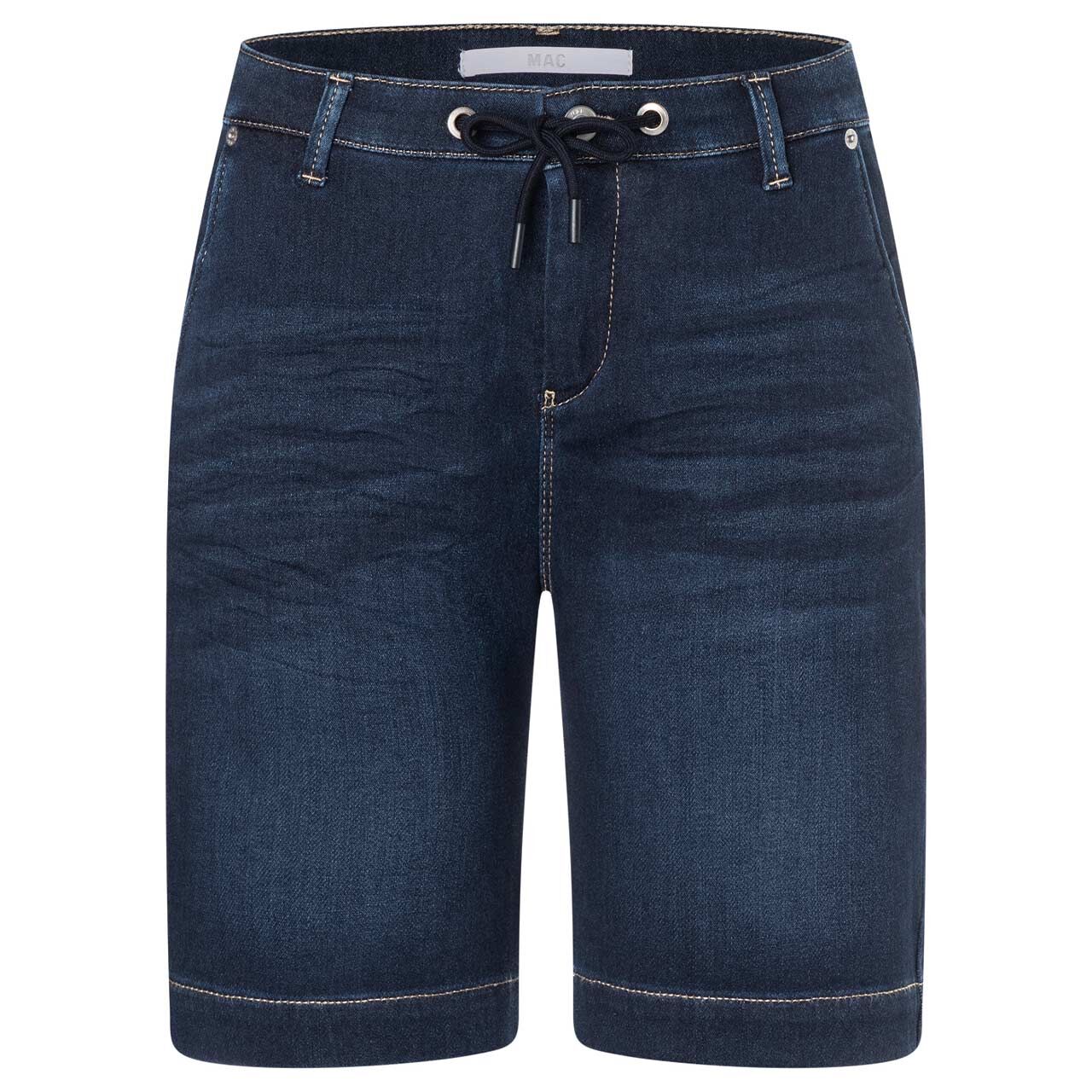 Damen Jeans Shorts Jogn Short von MAC in Dunkelblau verwaschen, weitere Vorderansicht