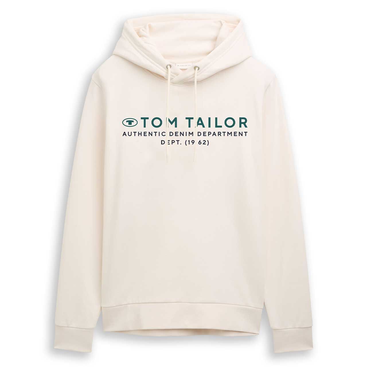 Tom Tailor Herren Hoodie Sweatshirt gardenia white branding