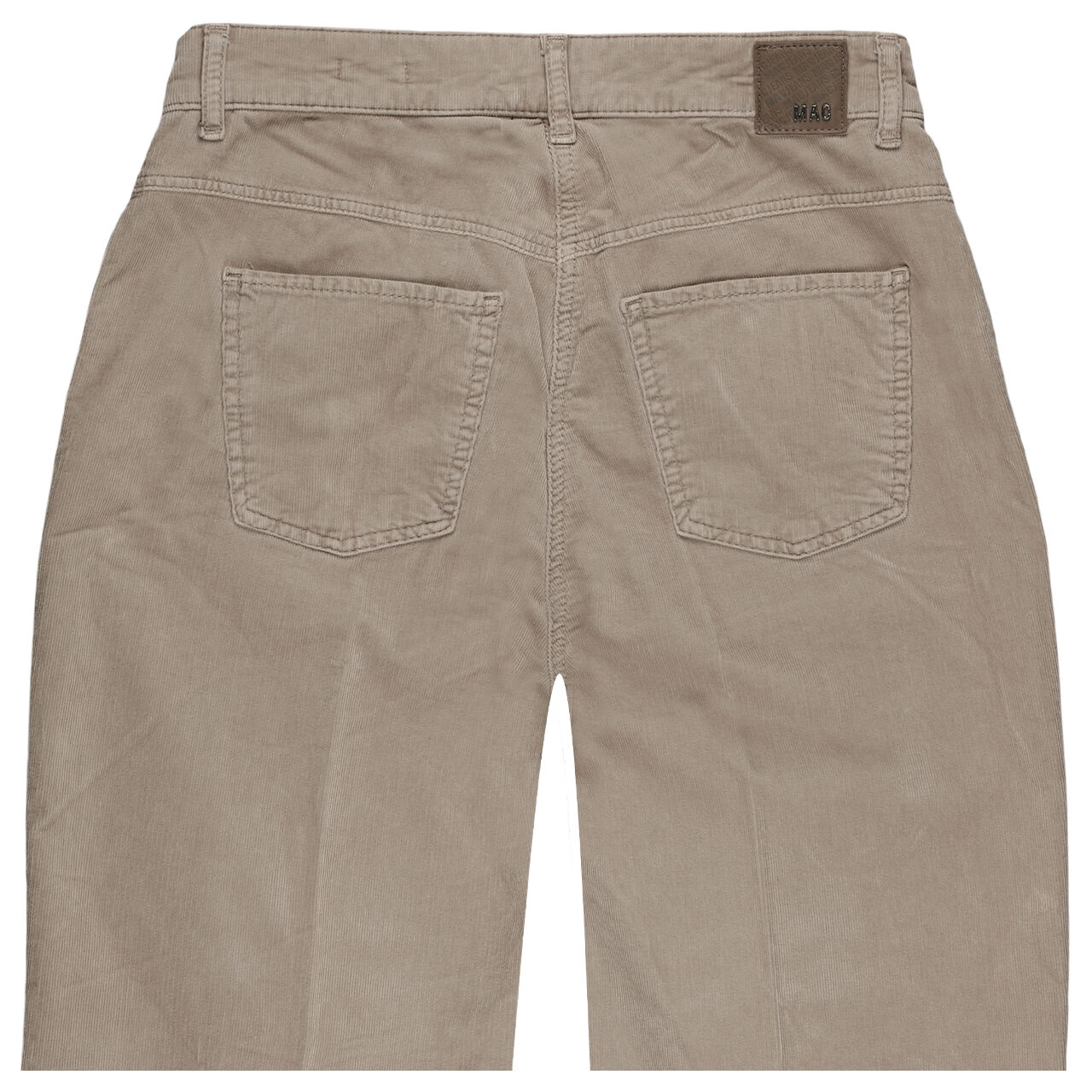 Stretch Damen Cordhose Wide von MAC in Beige, detaillierte Rückansicht