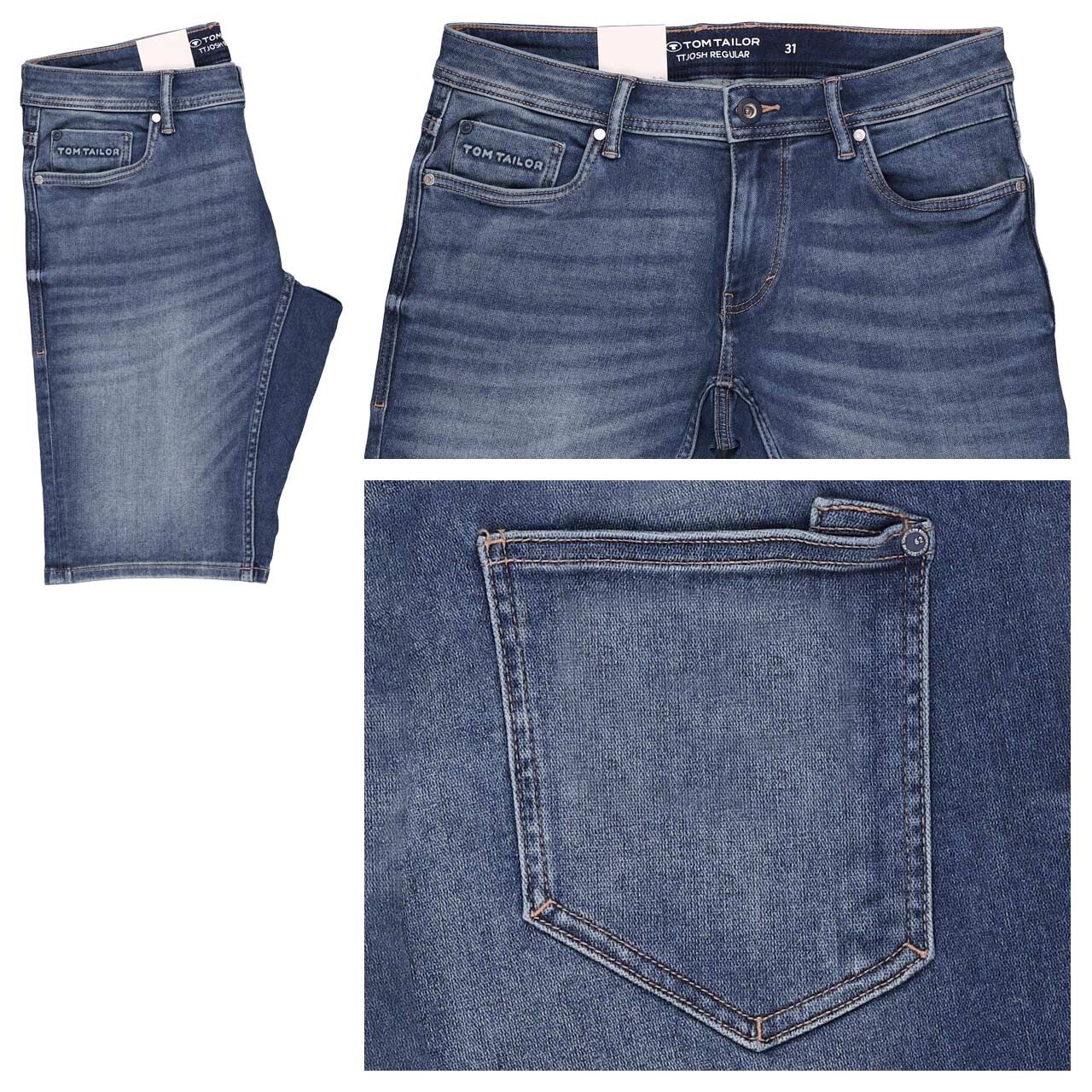 Tom Tailor Josh Jeans Bermuda used mid stone blue denim Tom Tailor Josh Jeans Bermuda used mid stone blue denim