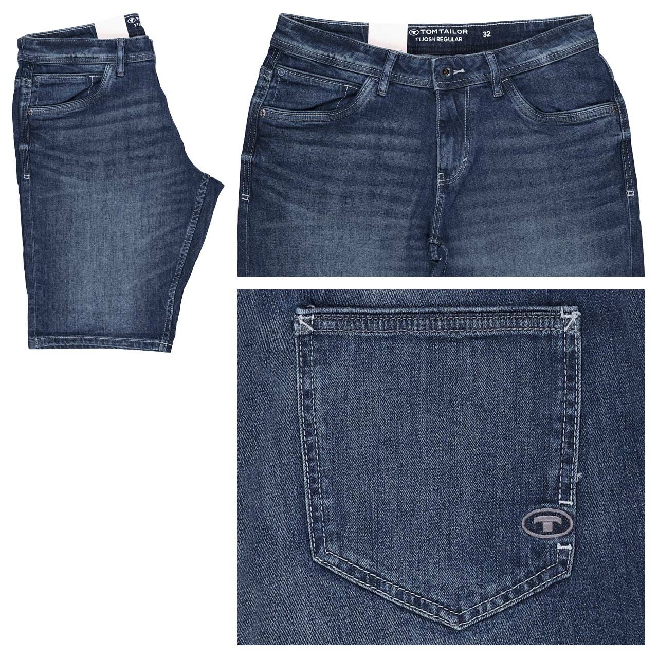 Tom Tailor Josh Jeans Bermuda used dark stone blue