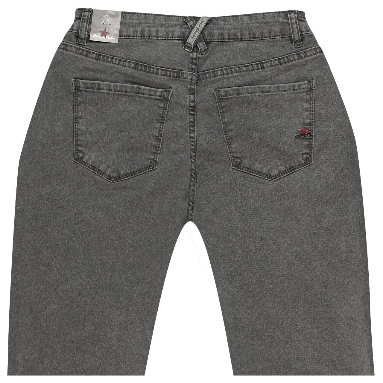 Damen Ankle Baumwollhose Ibiza Cropped Stretch Twill von Buena Vista in Grau mit der Farbnummer 4579, detaillierte Rückansicht