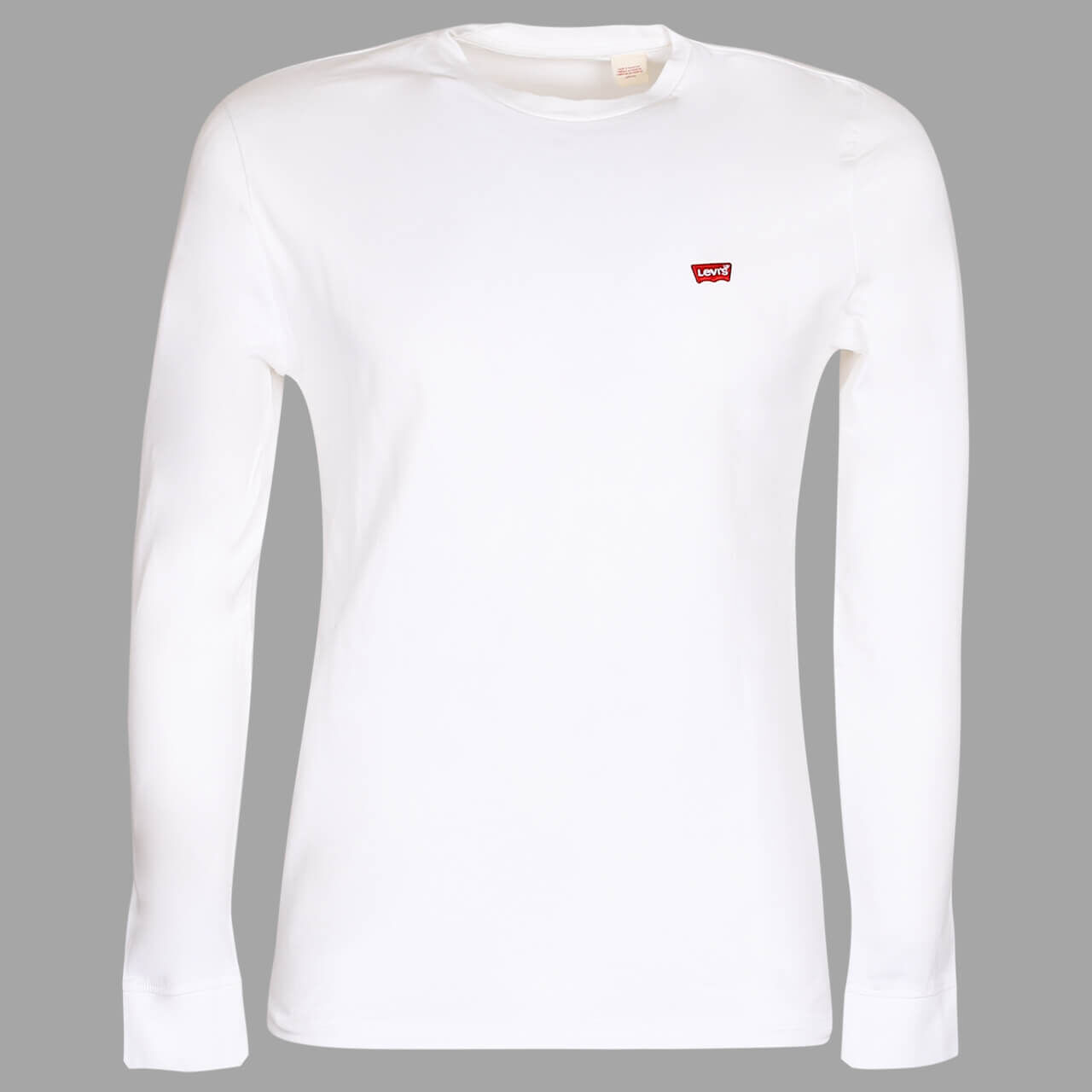 levis-shirt-white-0000-vorne Levis Logo Langarm Shirt für Herren in Weiß, FarbNr.: 0000