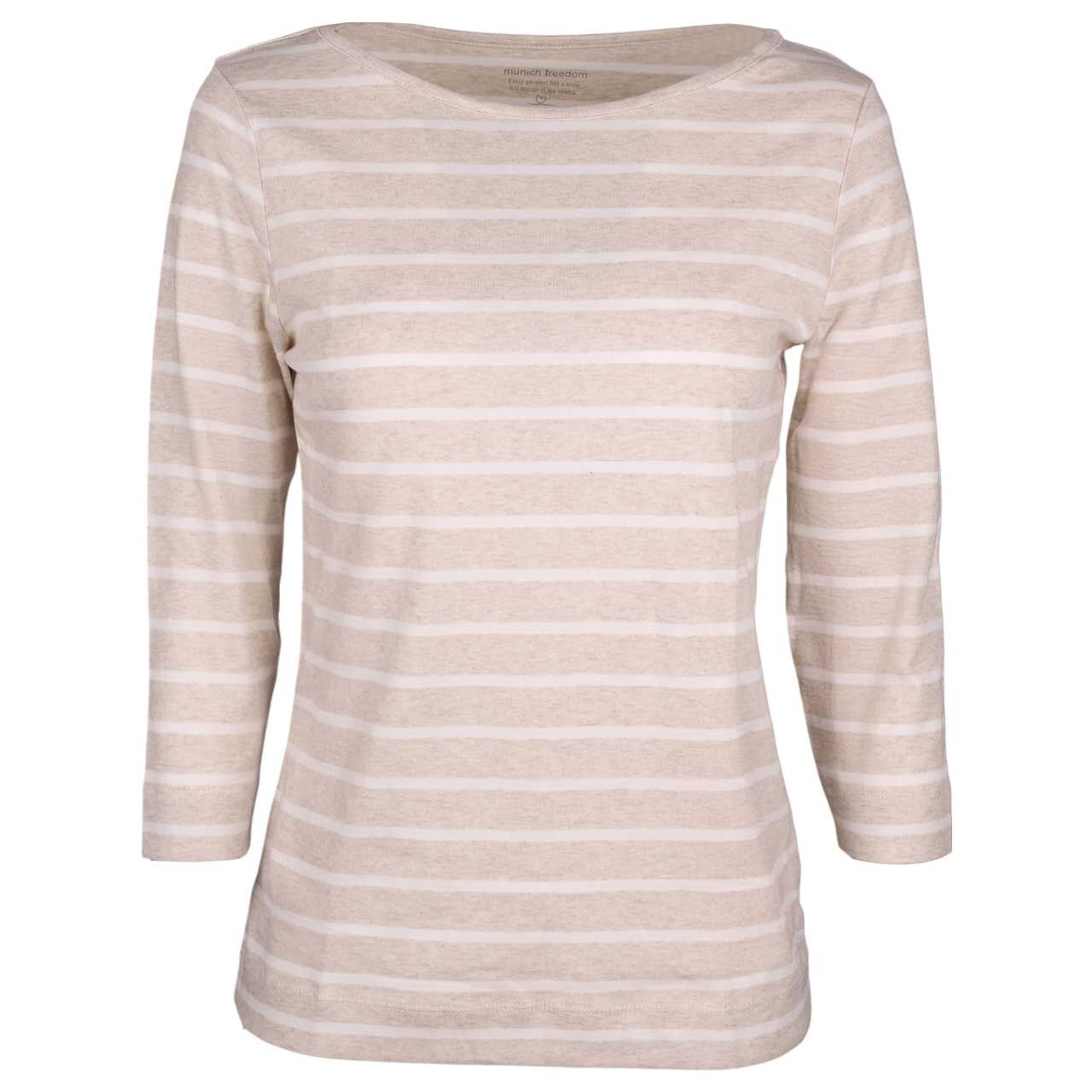 Munich Freedom Damen 3/4 Arm Shirt beige melange/offwhite