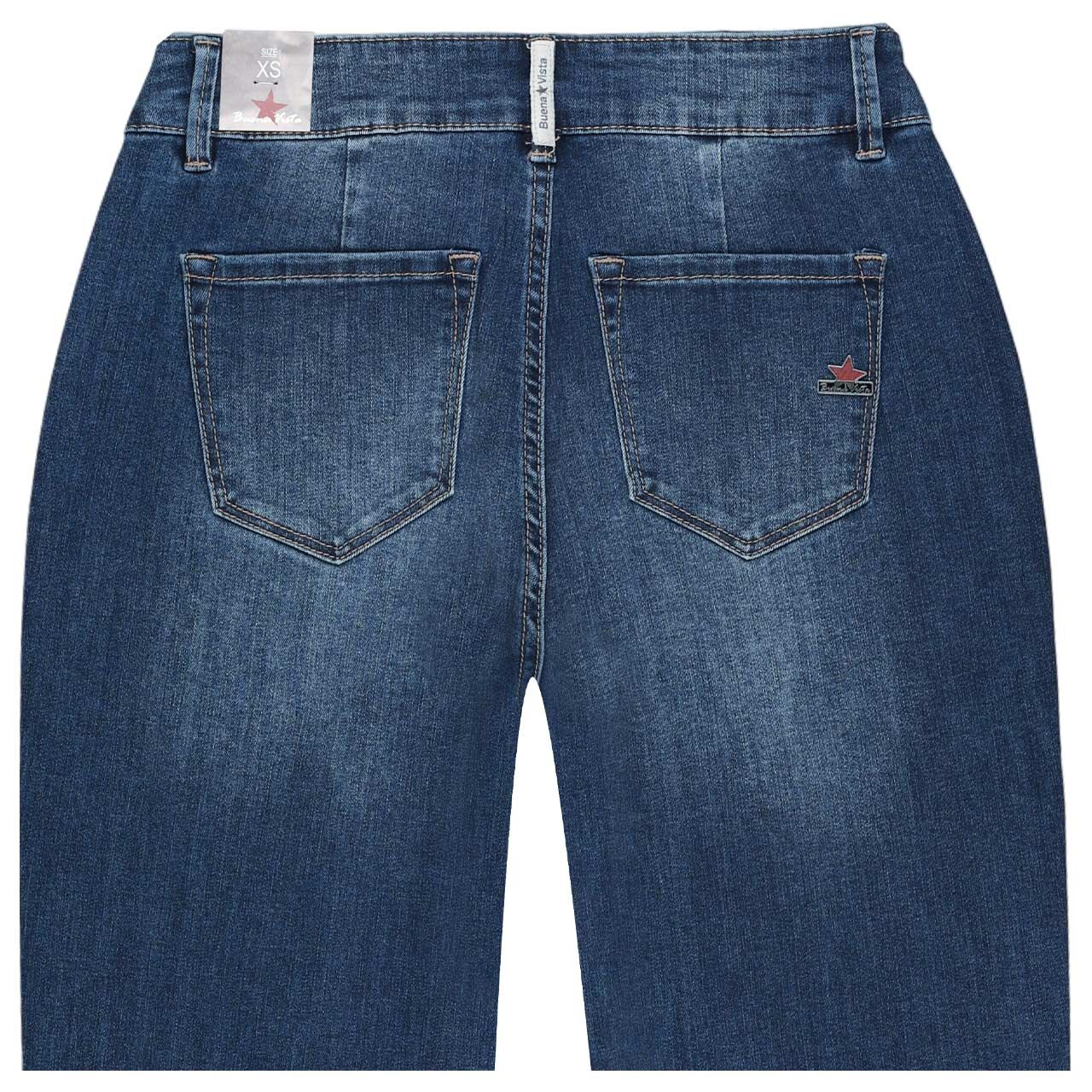 Damenjeans Stella-Zip Stretch Denim von Buena Vista in Dunkelblau verwaschen, detaillierte Rückansicht