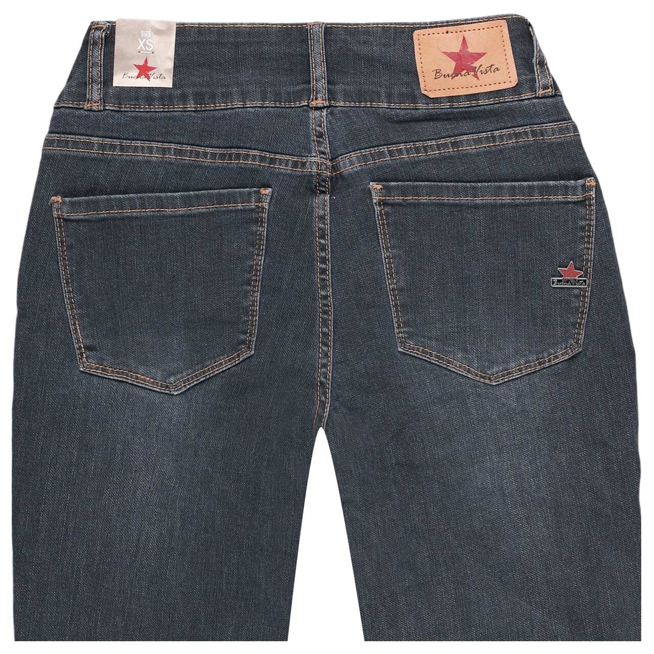 Damenjeans Tummyless Stretch Denim von Buena Vista in Blaugrau angewaschen, detaillierte Rückansicht
