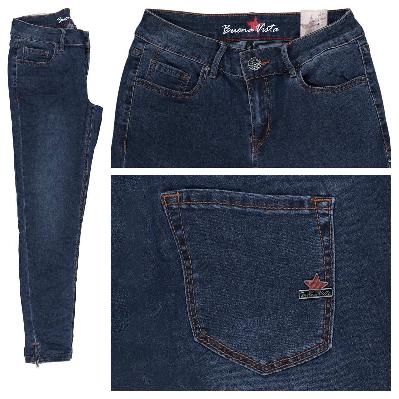 Buena Vista Italy V 7/8 Stretch Denim Jeans dark stone blue