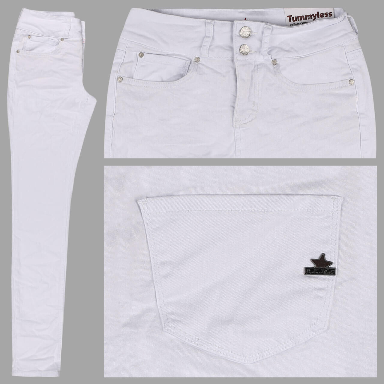 Buena Vista Jeans Tummyless für Damen in Weiß, FarbNr.: 032