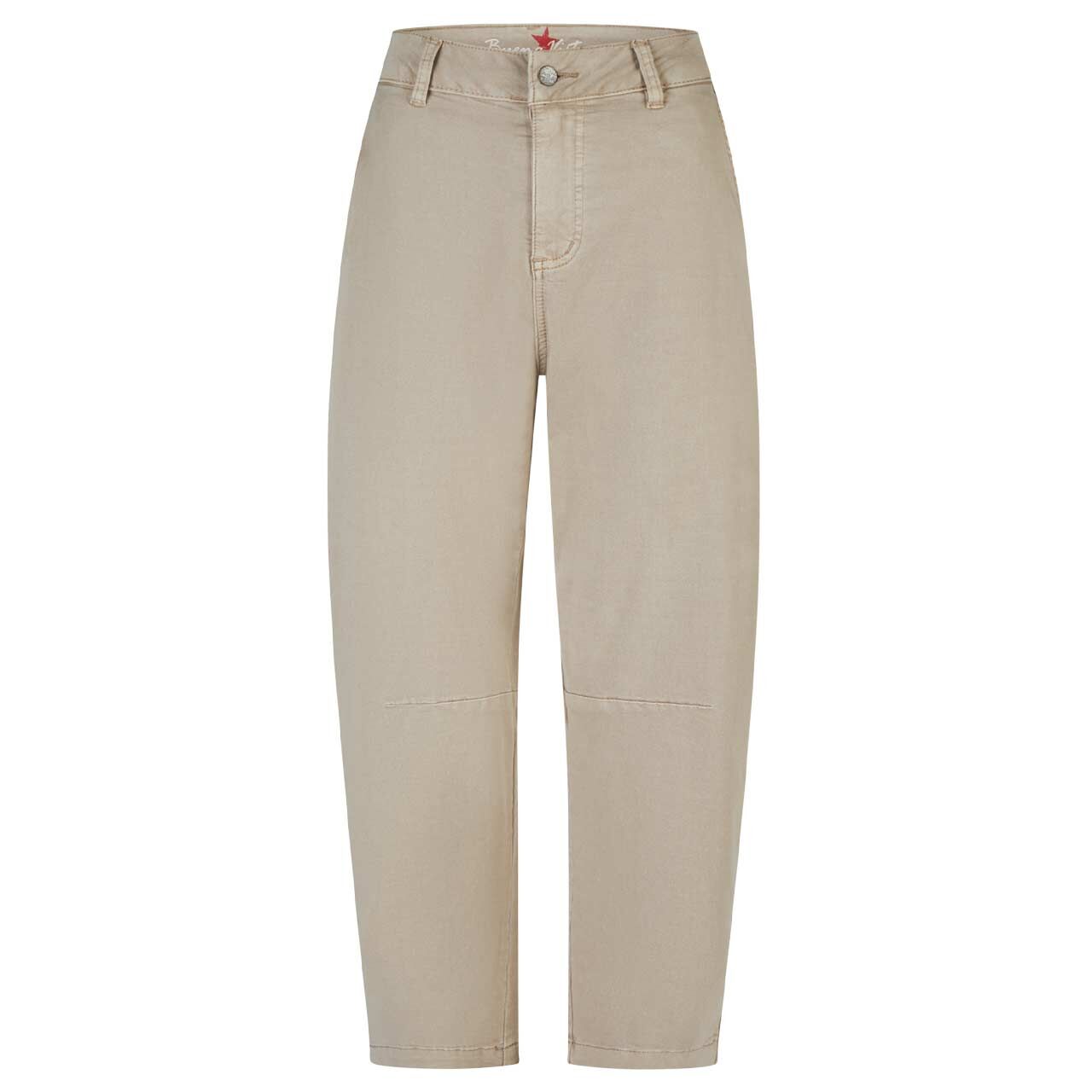 Damen Baumwollhose Barrel 7/8 Summer Twill von Buena Vista in Beige, Vorderansicht