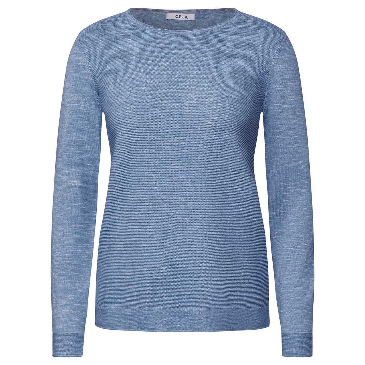 Cecil Damen Pullover Structured Roundneck heather sky blue melange