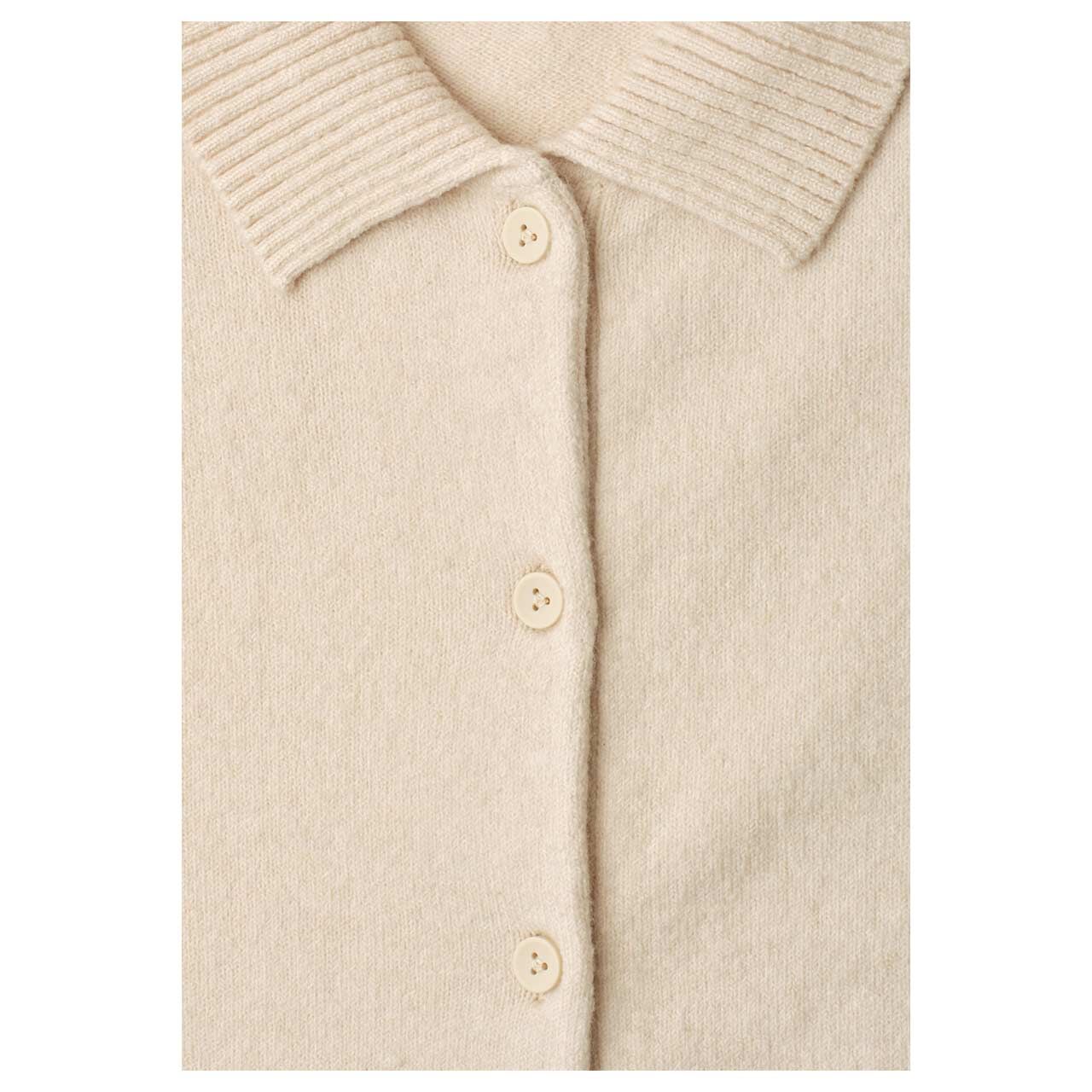 Street One Studio Damen Kurzarm Strickjacke Polo Cardigan creamed sand