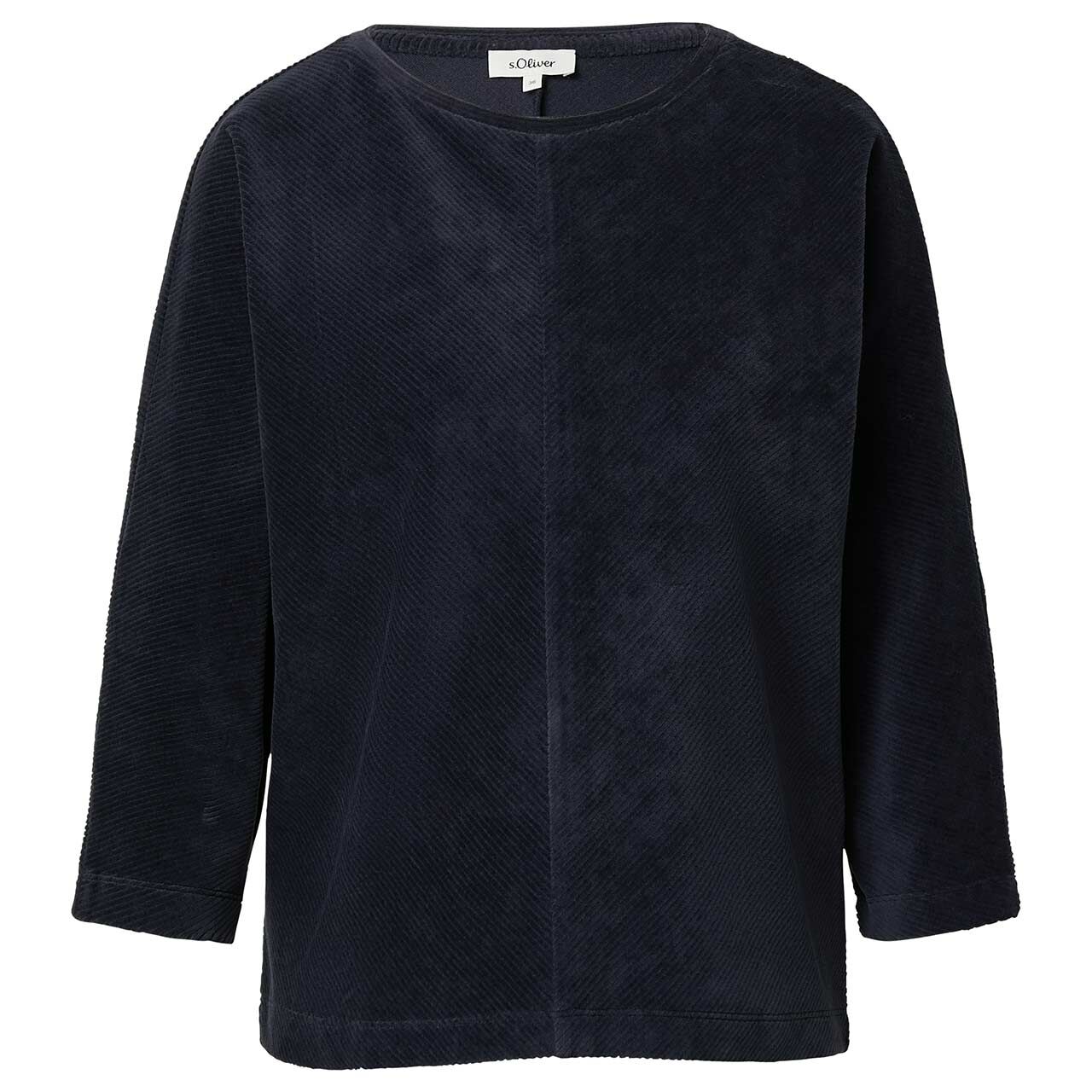s.Oliver Damen 3/4 Arm Cord Sweatshirt navy