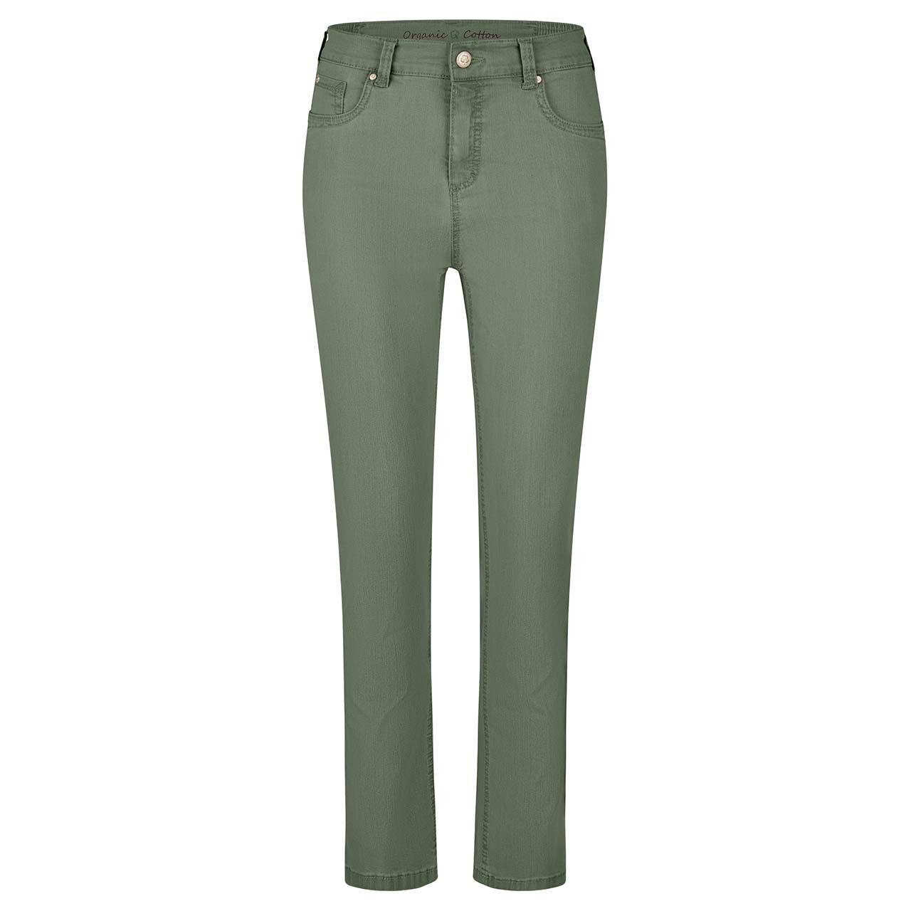 Damenjeans Dora von Anna Montana in Olivgrün, Vorderansicht