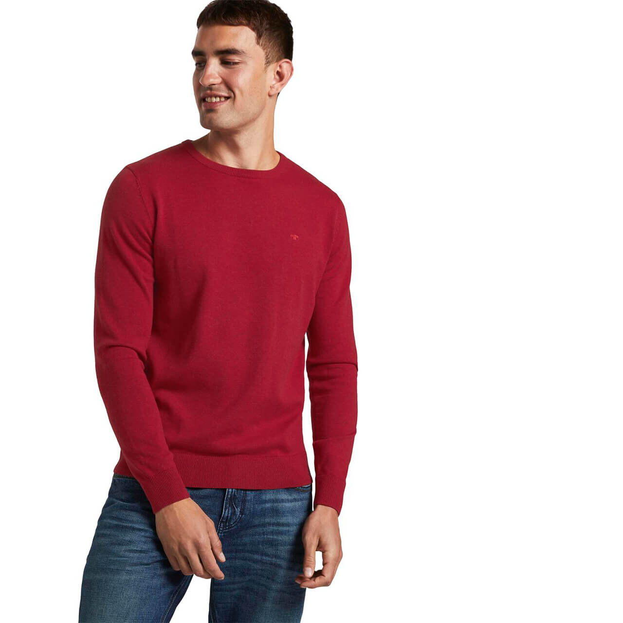 Tom Tailor Basic Crew-neck Sweater Pullover für Herren in Rot, FarbNr.: 24249