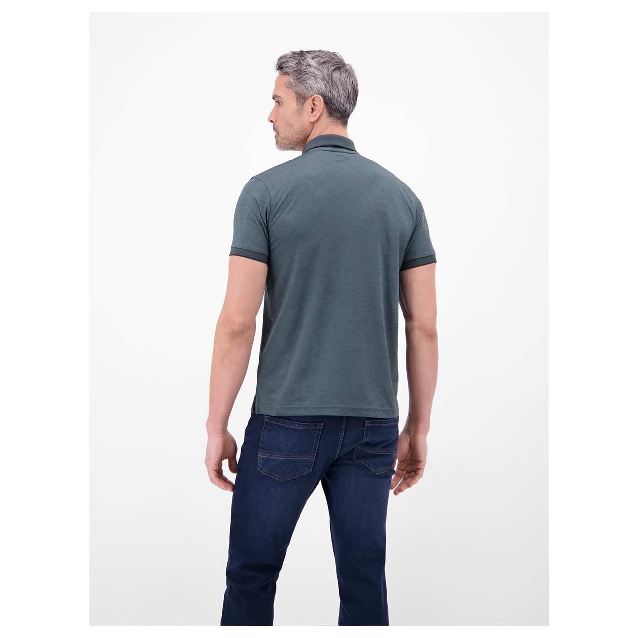 Herren Poloshirt von Lerros in Dunkelblau, Rückansicht am Model