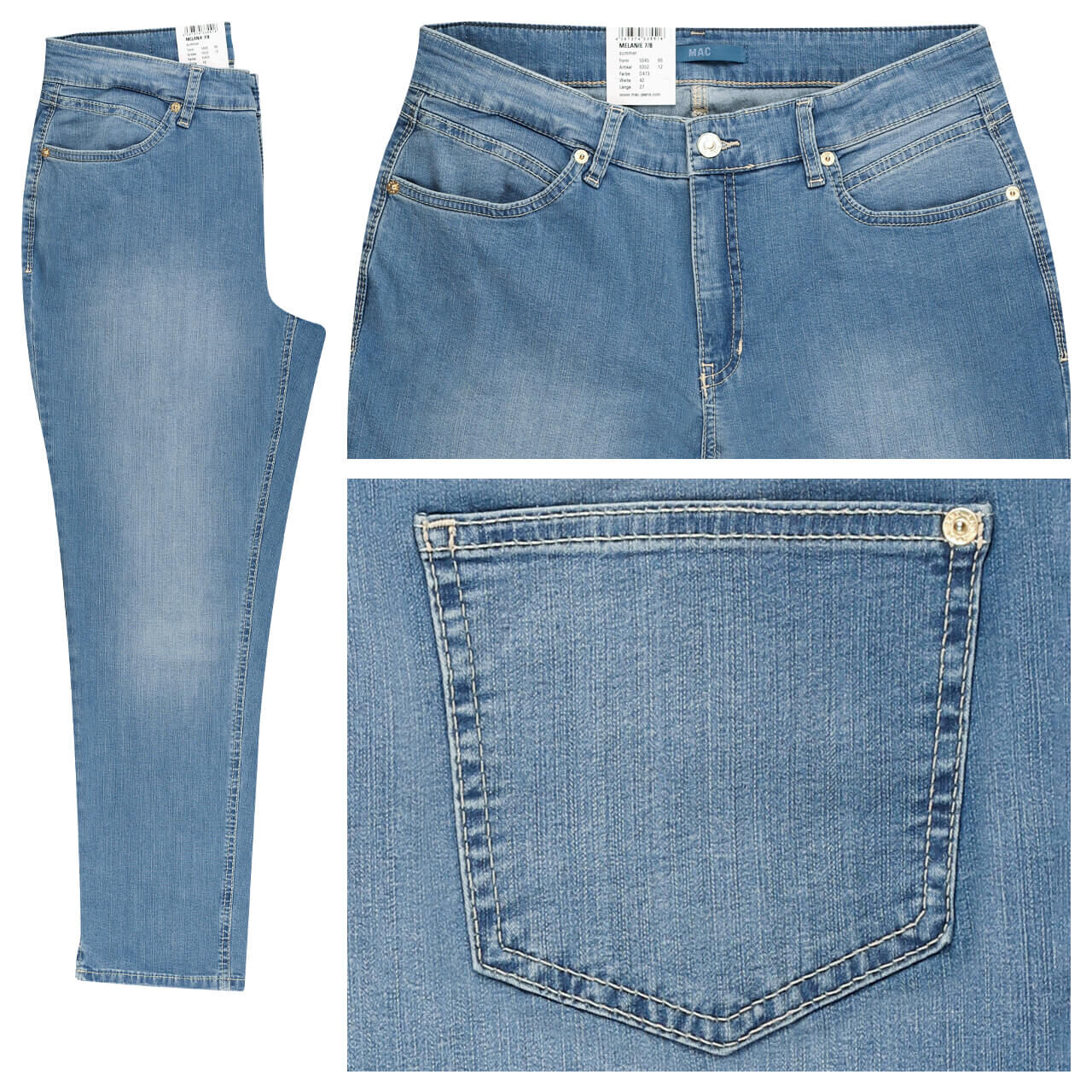 MAC Melanie 7/8 Jeans mid blue authentic wash