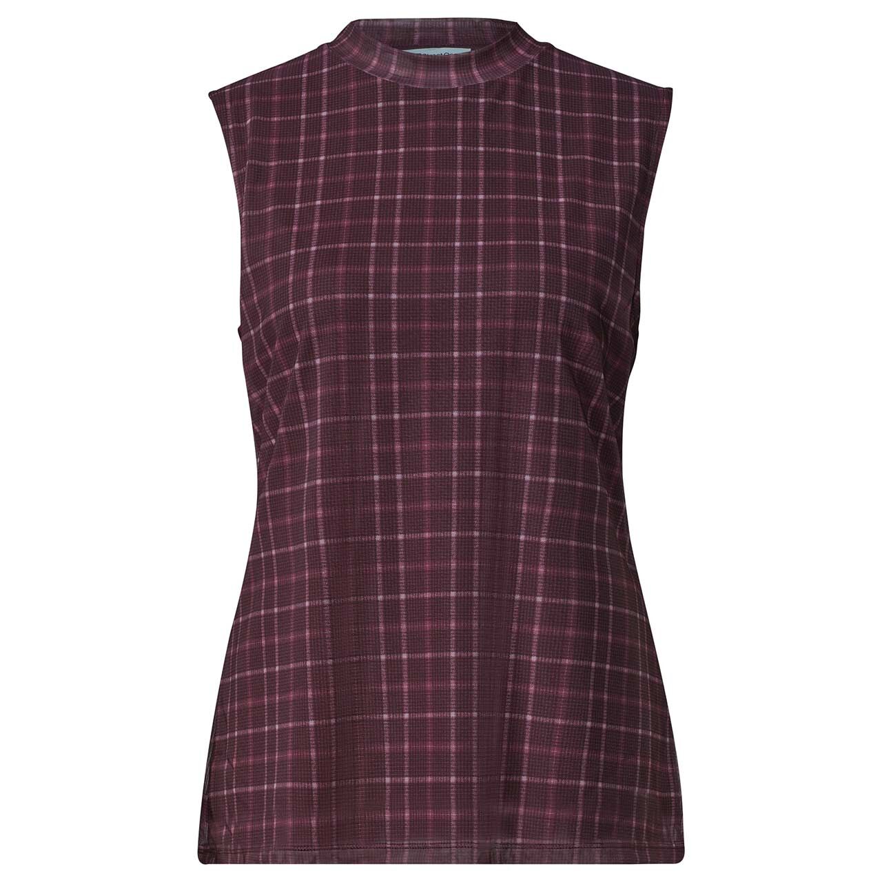 Street One Damen Top Printed Turtle Neck Mesh rustic rouge