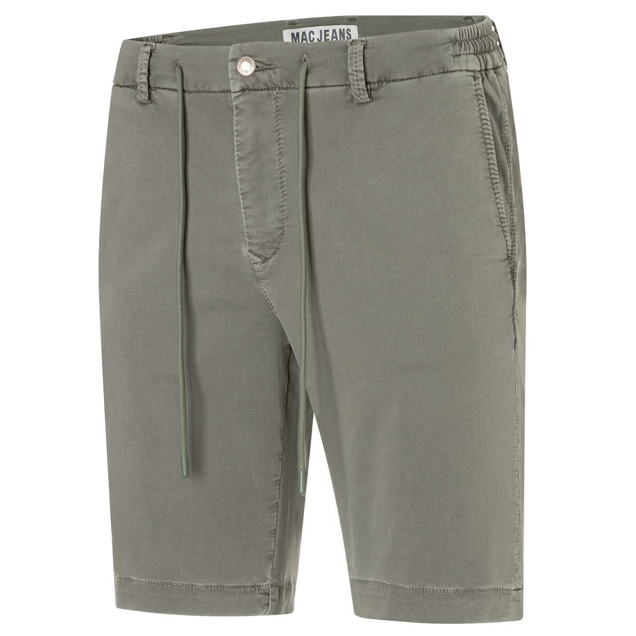 Baumwoll Bermuda Jogn Short von MAC in Grün-Grau, Seitenansicht