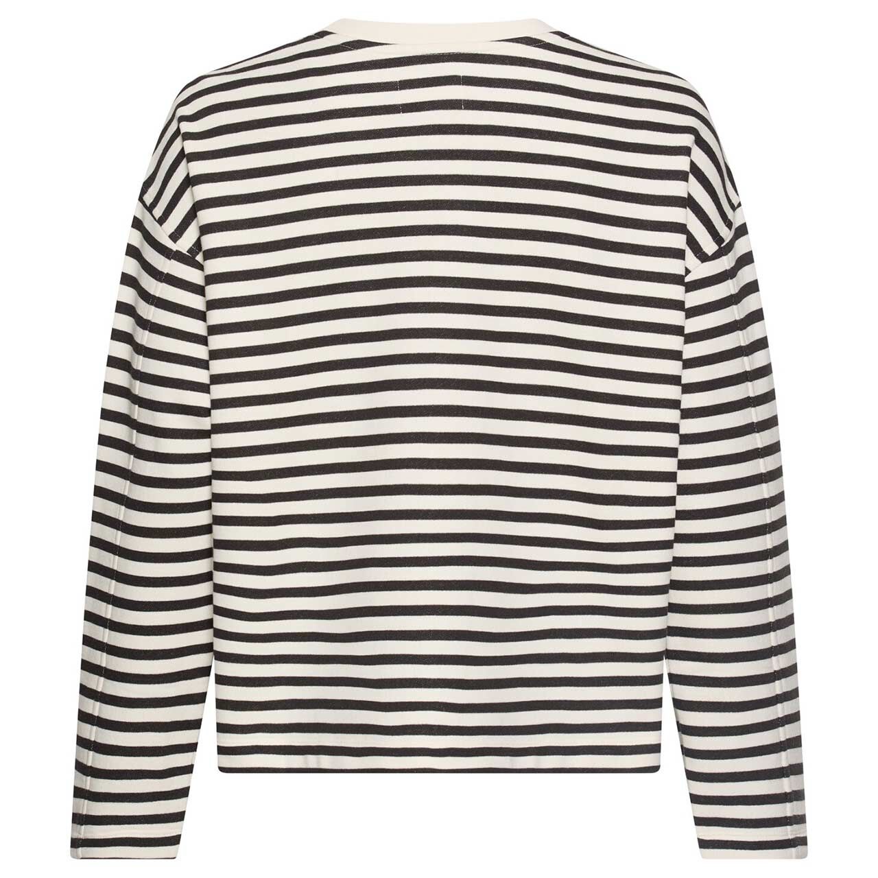 Damen Sweatshirt von Camel active in Schwarz gestreift, Rückansicht