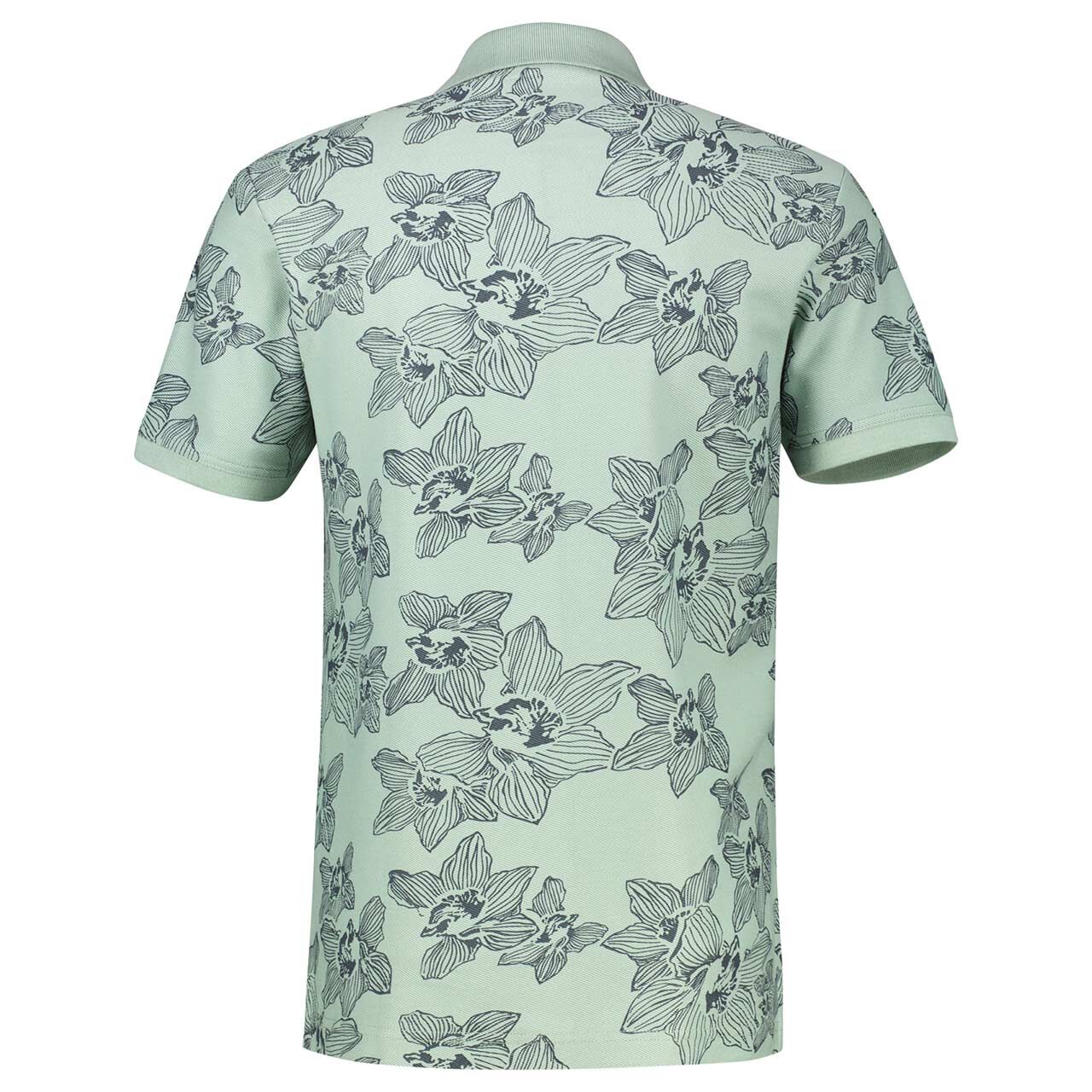 Herren Poloshirt von Lerros in Hellgrün mit Print, Rückansicht