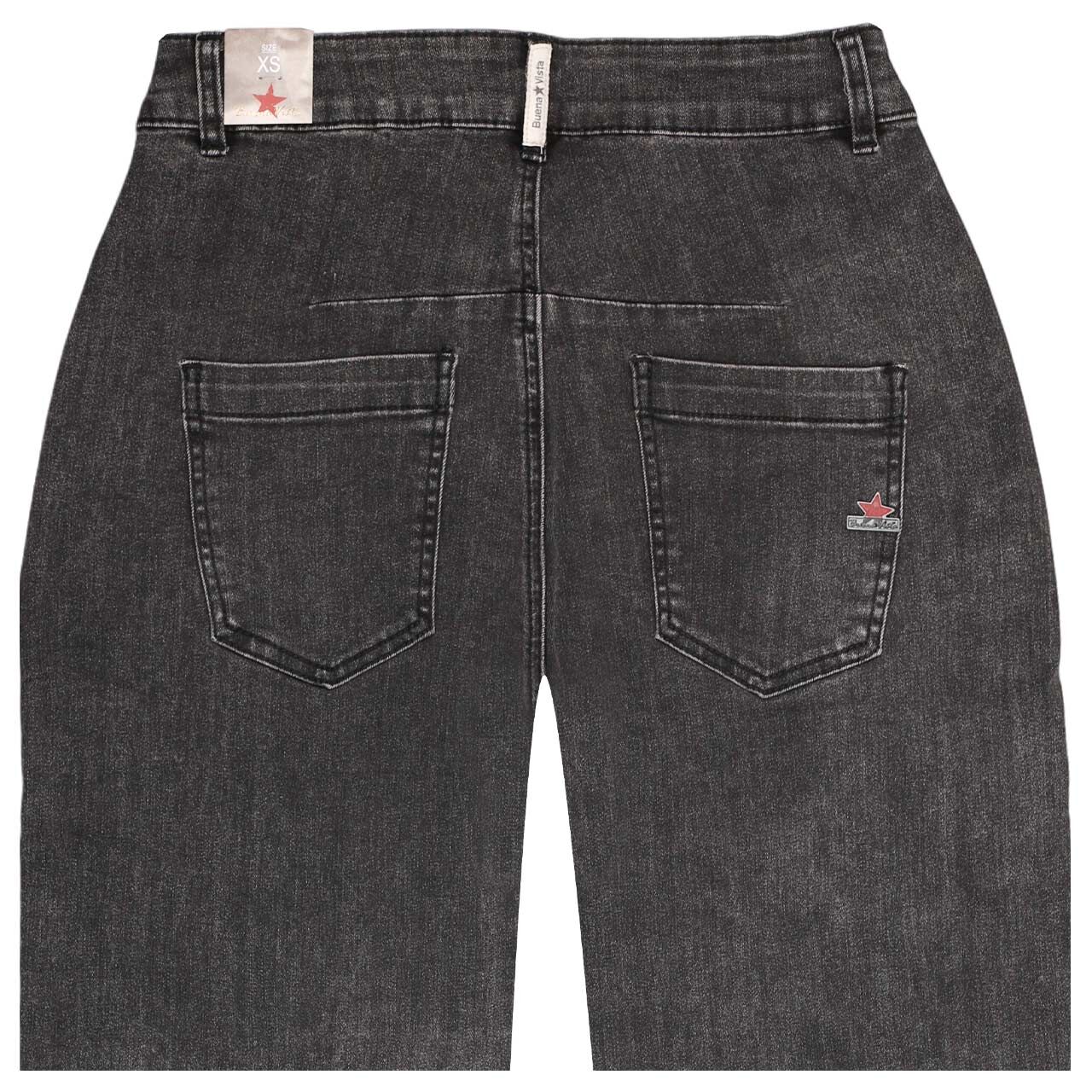 Damenjeans Barrel 7/8 Stretch Denim von Buena Vista in Dunkelgrau verwaschen, detaillierte Rückansicht