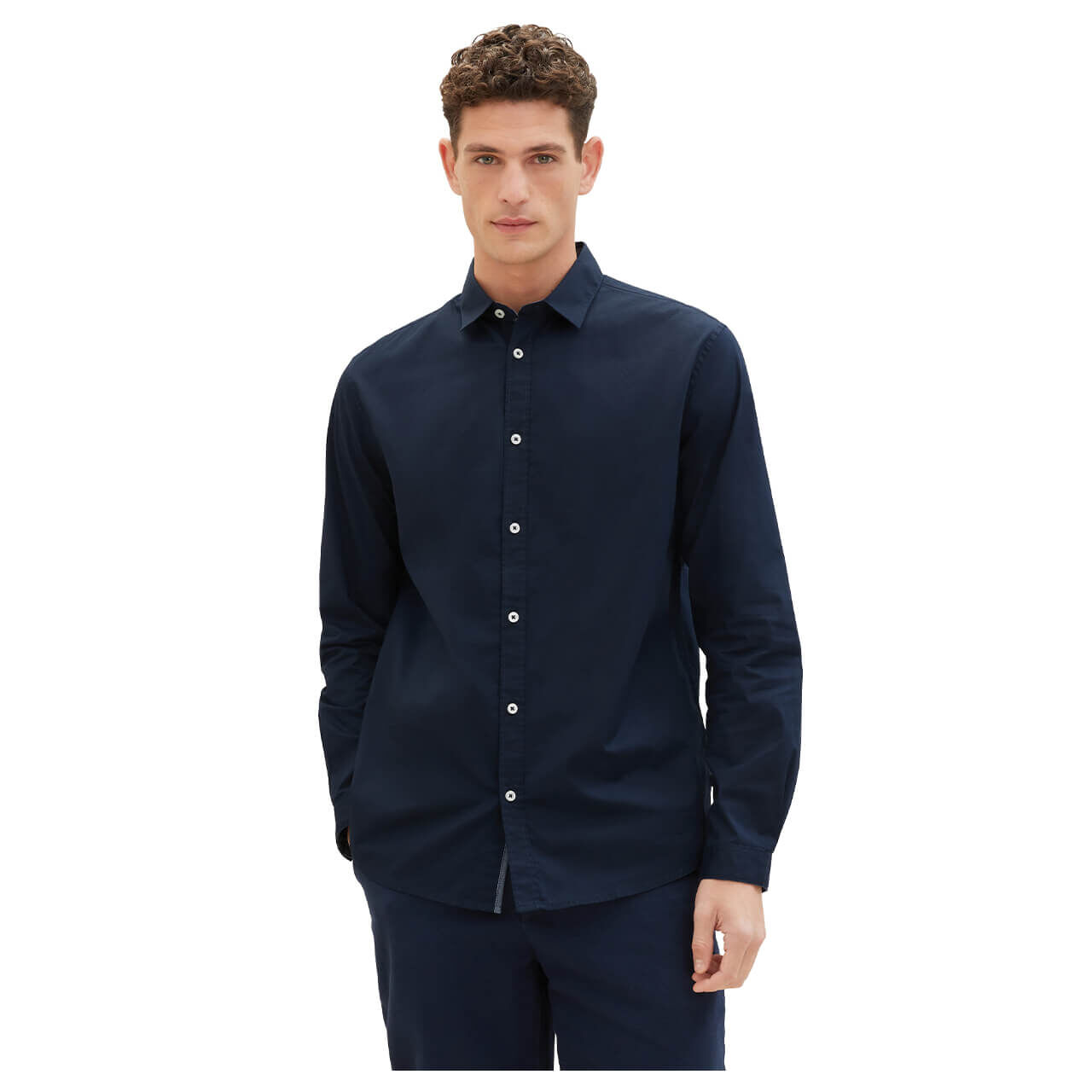 Tom Tailor Herren Langarm Hemd navy