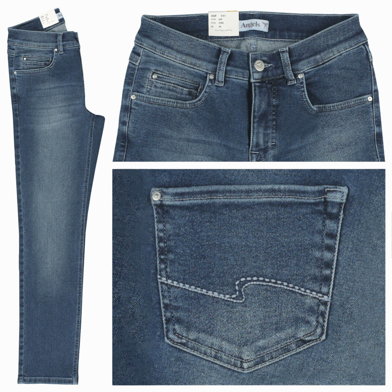 angels-jeans-cici-blueused-3358 Angels Jeans Cici für Damen in Mittelblau angewaschen, FarbNr.: 3358