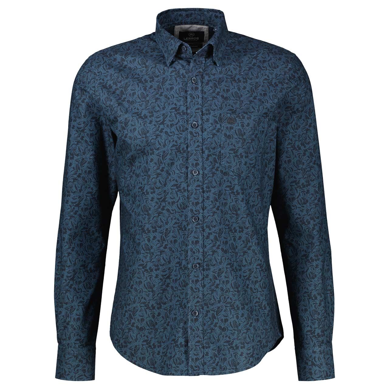 Lerros Herren Langarm Hemd classic navy printed
