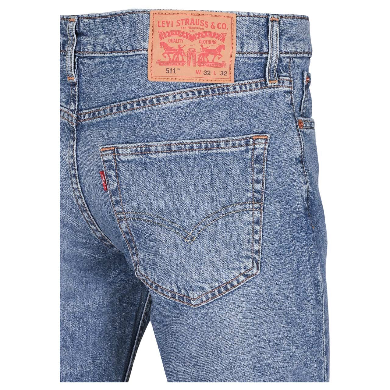 Herrenjeans 511™ von Levi's® in Hellblau angewaschen, detaillierte Rückansicht