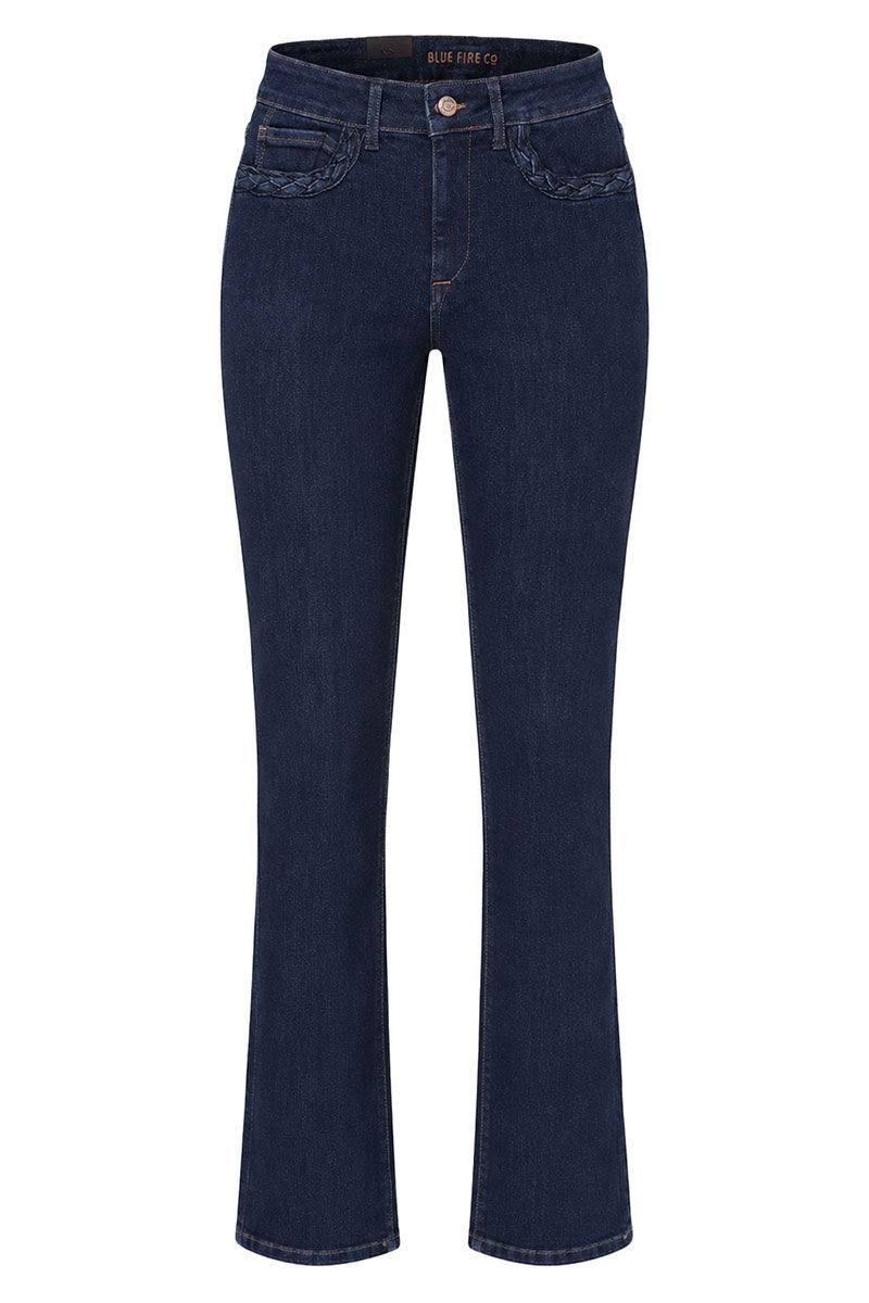 Vorderansicht der Blue Fire Vicky Damenjeans in Blau