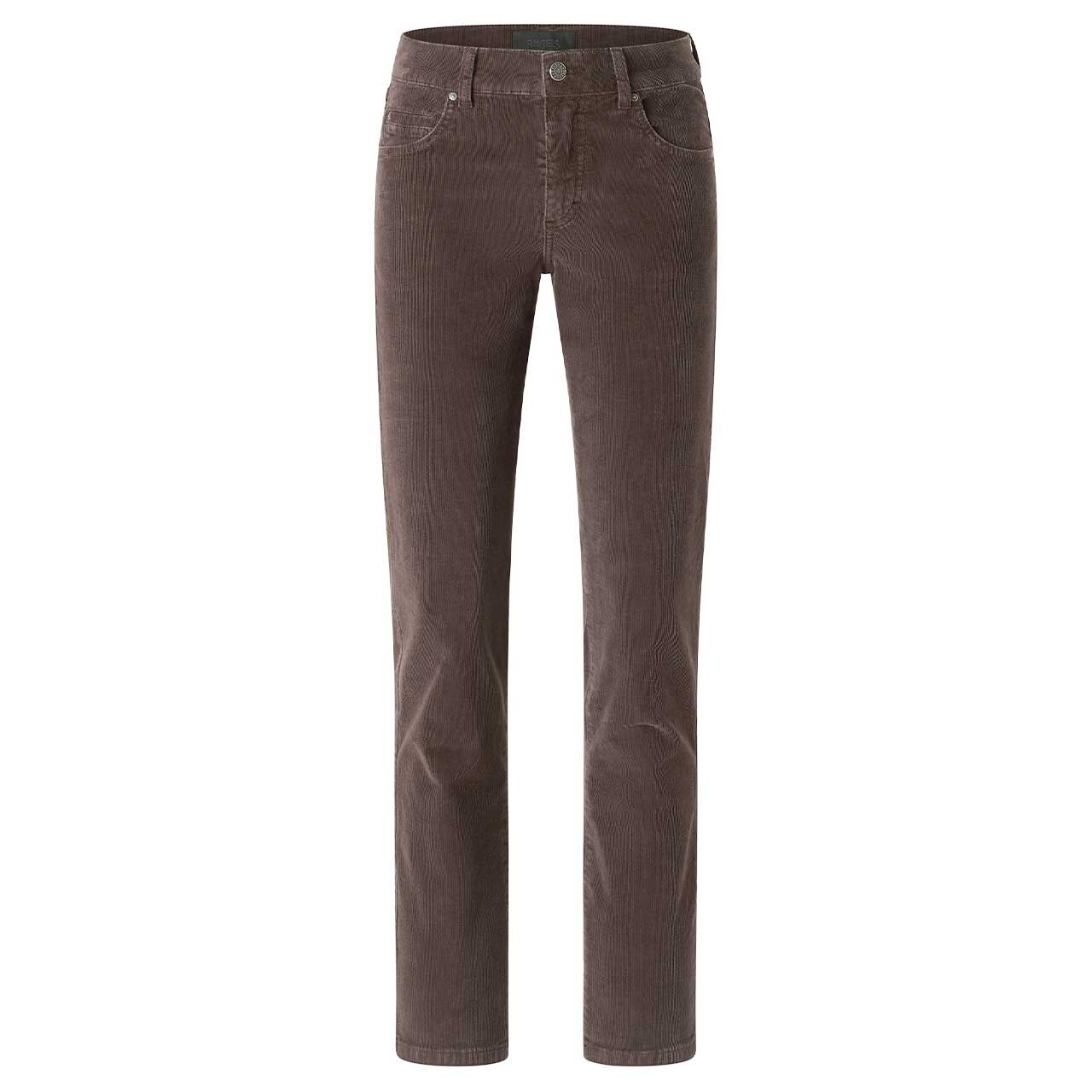 Stretch Damen Cordhose Cici von Angels in Dunkelbraun, Vorderansicht