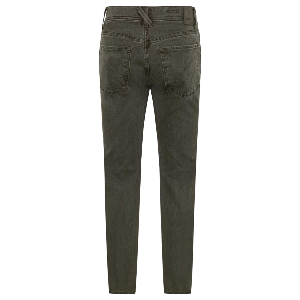 Stretch Herrenjeans Rando in Dunkelgrün angewaschen von Pioneer, Rückansicht