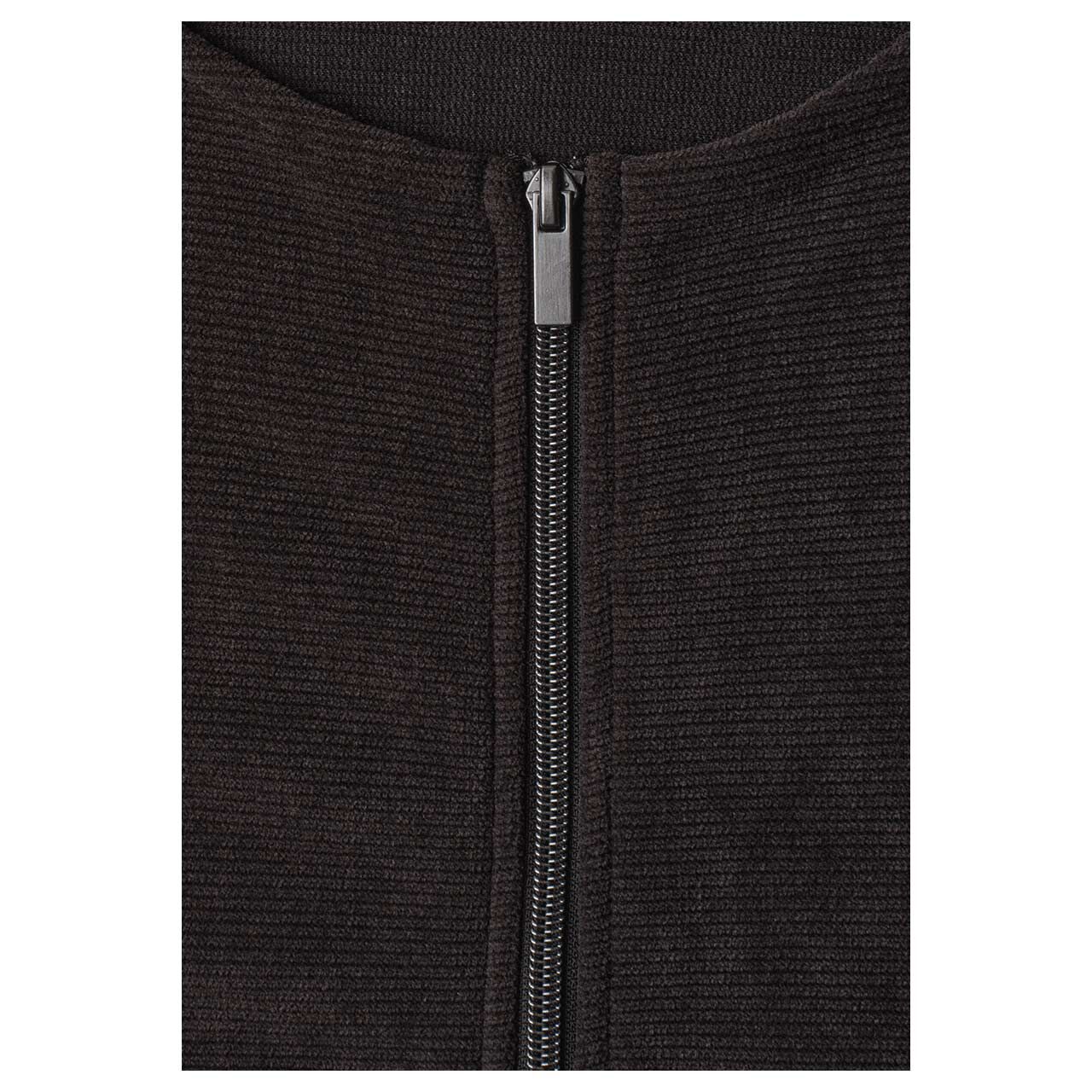 Street One Damen Cord Strickjacke Structure Jacket black coffee