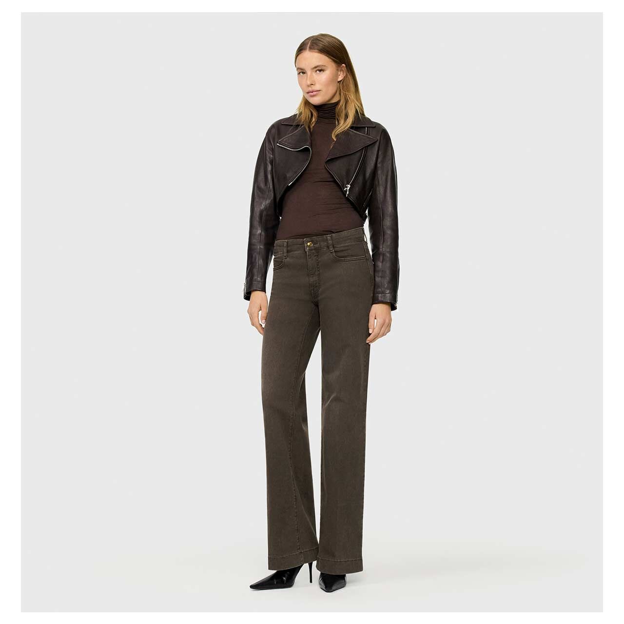 MAC Wide Jeans brown stone wash