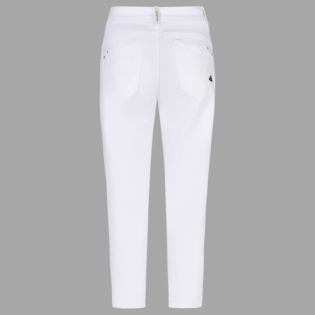 Damen Baumwollhose Malibu-Zip High 7/8 Stretch Twill von Buena Vista in Weiß, Rückansicht