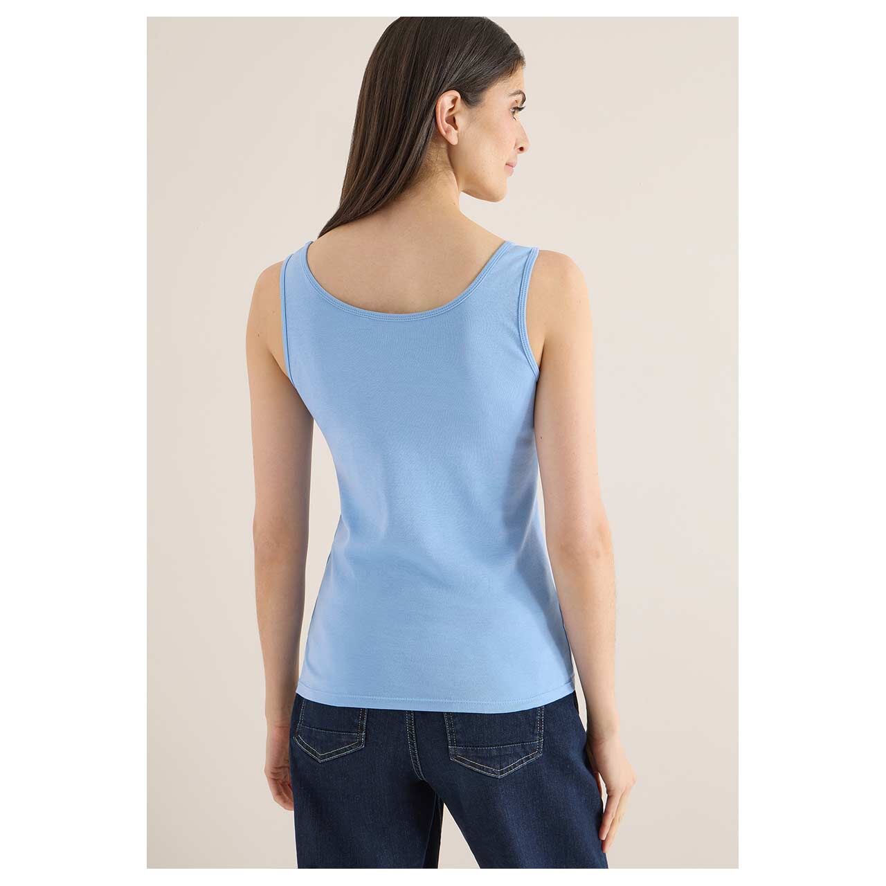 Damen Top Linda von Cecil in Hellblau, Vorderansicht am Model